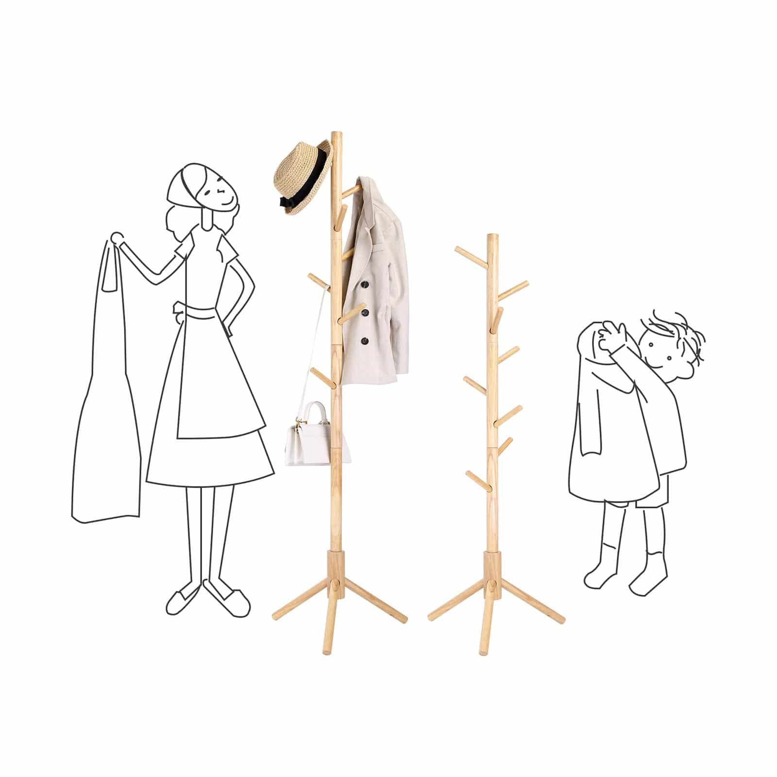 Garderobenständer naturfarben-RCR004N01 Garderobenständer naturfarben-RCR004N01