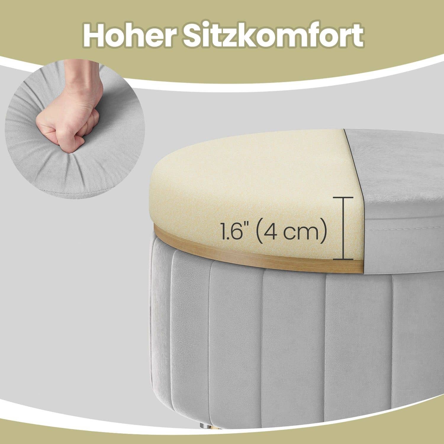 Sitzhocker, Hocker mit Stauraum, runder Sitzhocker Sitzhocker, Hocker mit Stauraum, runder Sitzhocker