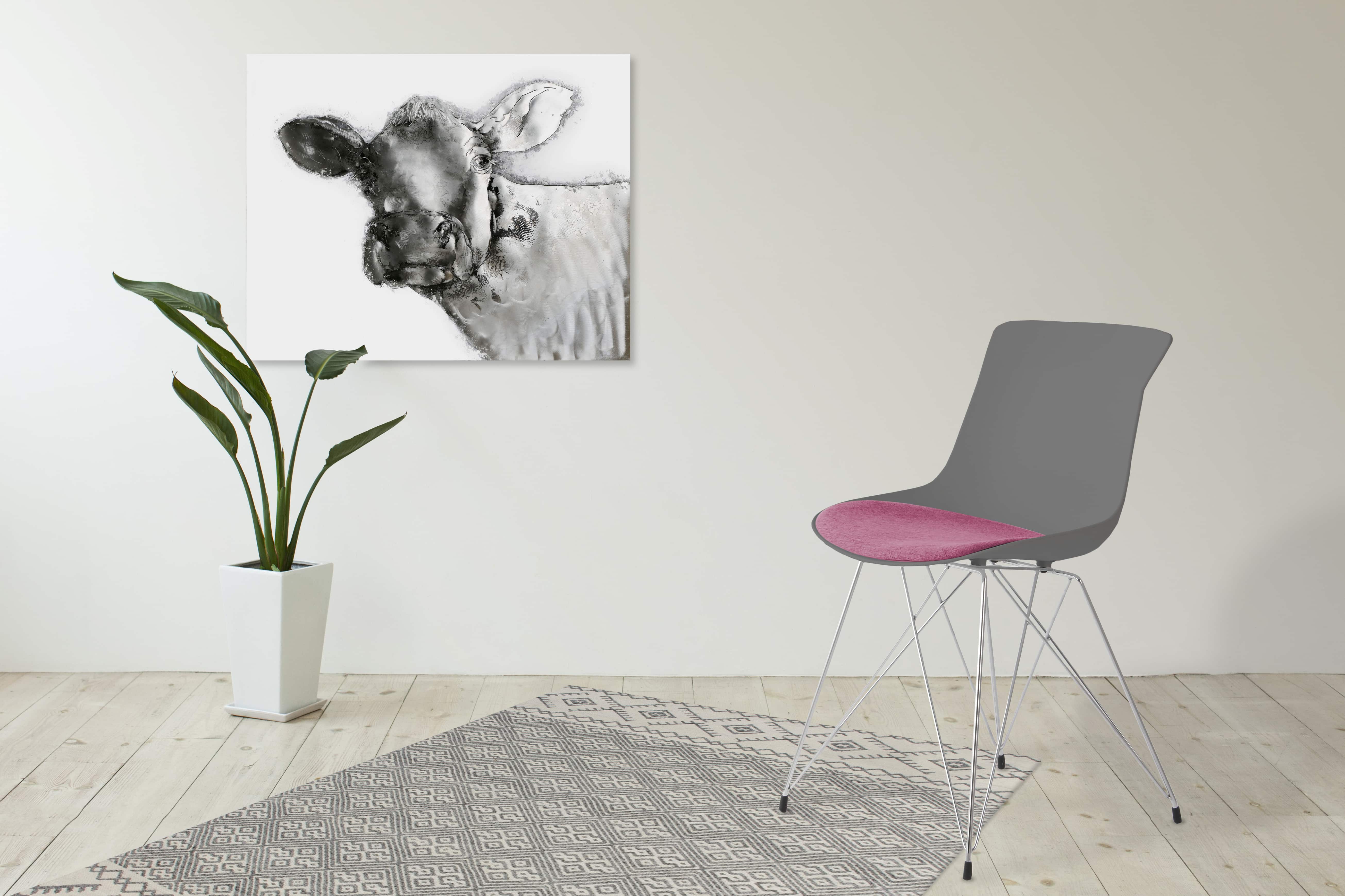 Stuhl Emily 110 2er-Set Grau / Violett