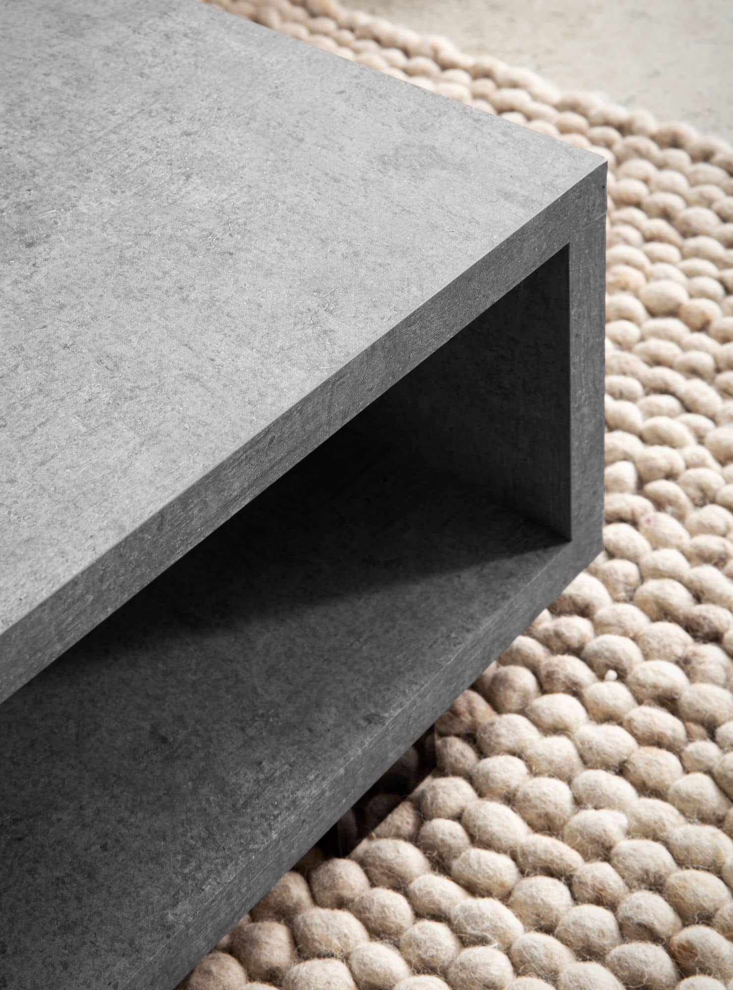 Couchtisch 100x50x25 cm Grau Sofatisch in Beton-Optik Modern