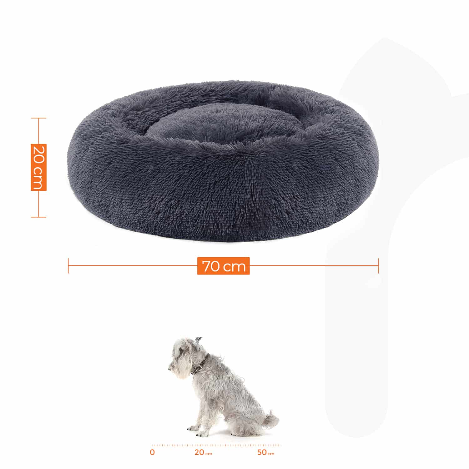 Hundebett Ø 70 cm weich gepolstert-PGW039G02 Hundebett Ø 70 cm weich gepolstert-PGW039G02