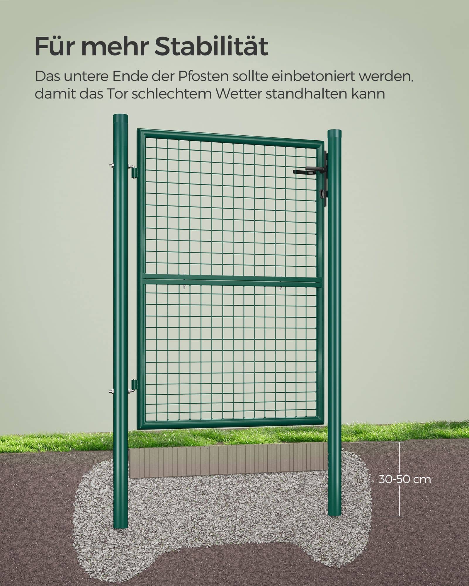 Gartentor aus verzinktem Stahl grün-GGD175G Gartentor aus verzinktem Stahl grün-GGD175G