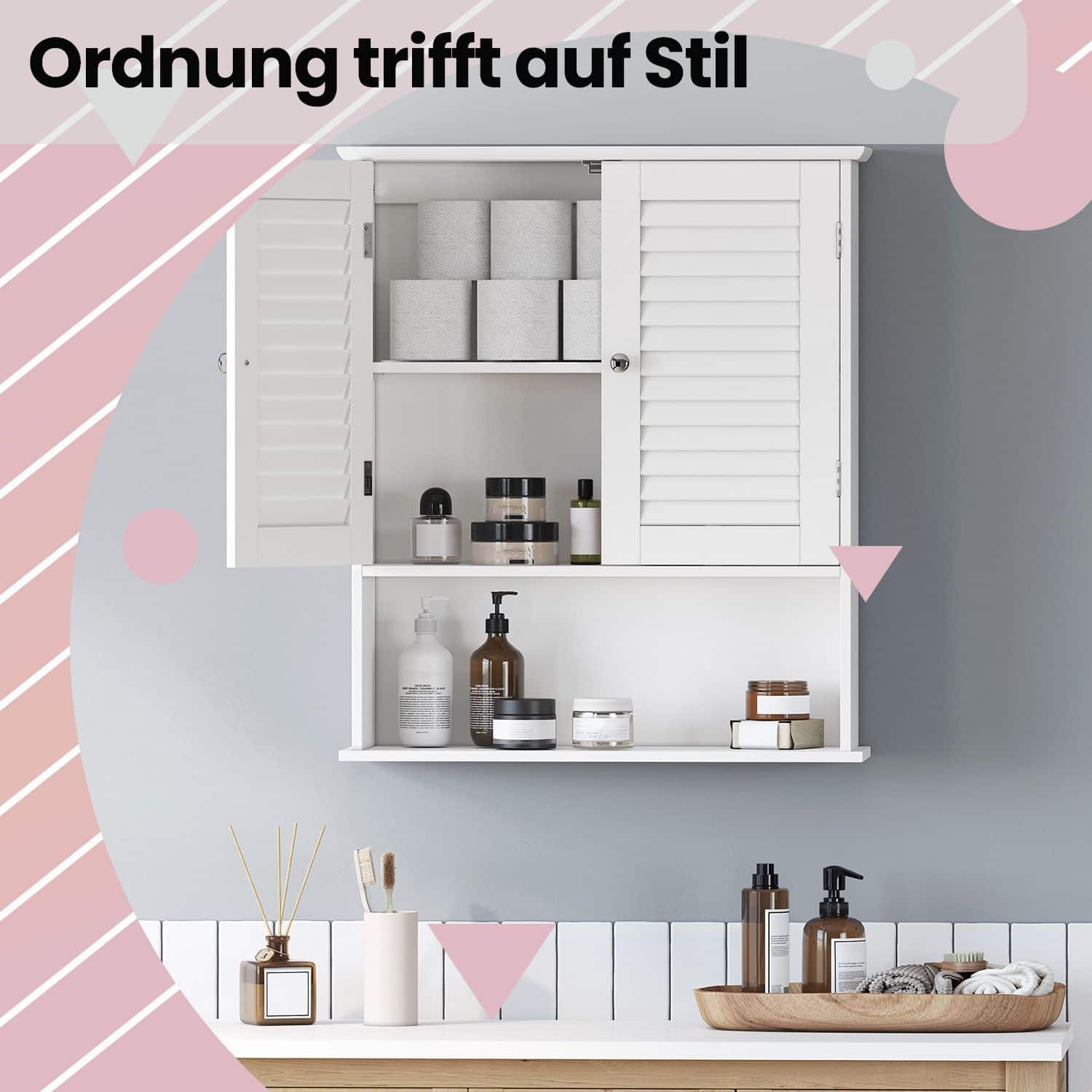 Badezimmerschrank, Wandschrank, Medizinschrank mit verstellbarem Einlegeboden Badezimmerschrank, Wandschrank, Medizinschrank mit verstellbarem Einlegeboden