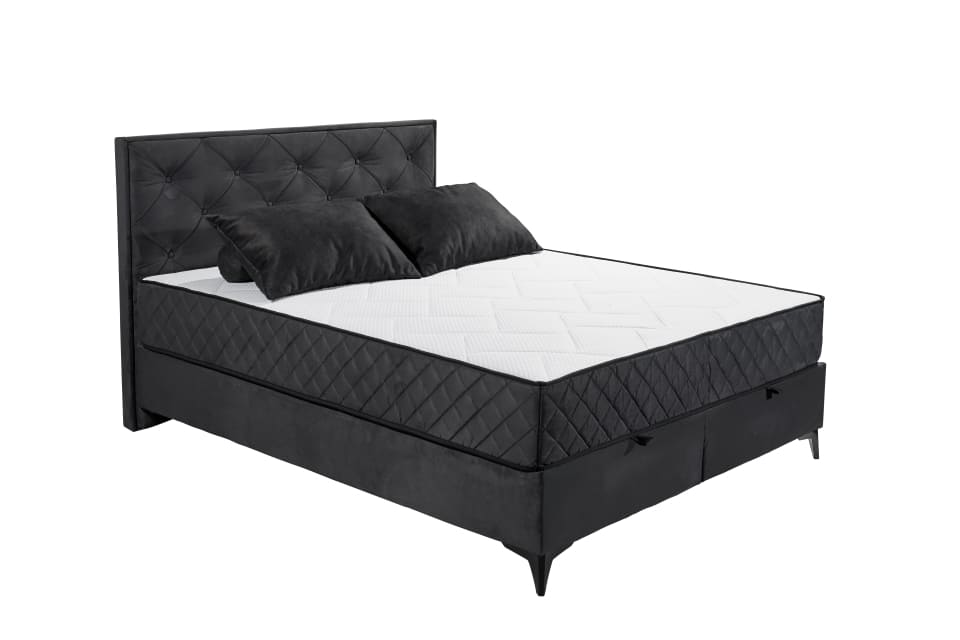 Boxbett Monroe B von ED Exciting Design Farbe Anthrazit mit Bettkasten, 9-Zonen-Tonnentaschenfederkernmatratze|Härtegrad H3/H4 – in 160x200 cm Boxbett Monroe B von ED Exciting Design Farbe Anthrazit mit Bettkasten, 9-Zonen-Tonnentaschenfederkernmatratze|Härtegrad H3/H4 – in 160x200 cm