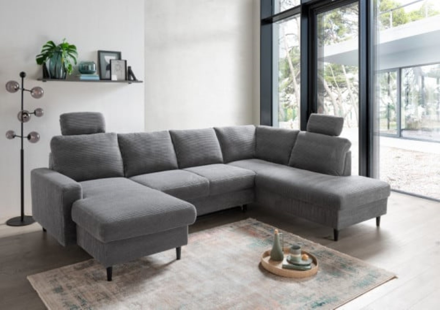 Wohnlandschaft Passo: Komfort & Schlaffunktion in grau & dunkelgrau Wohnlandschaft Passo: Komfort & Schlaffunktion in grau & dunkelgrau