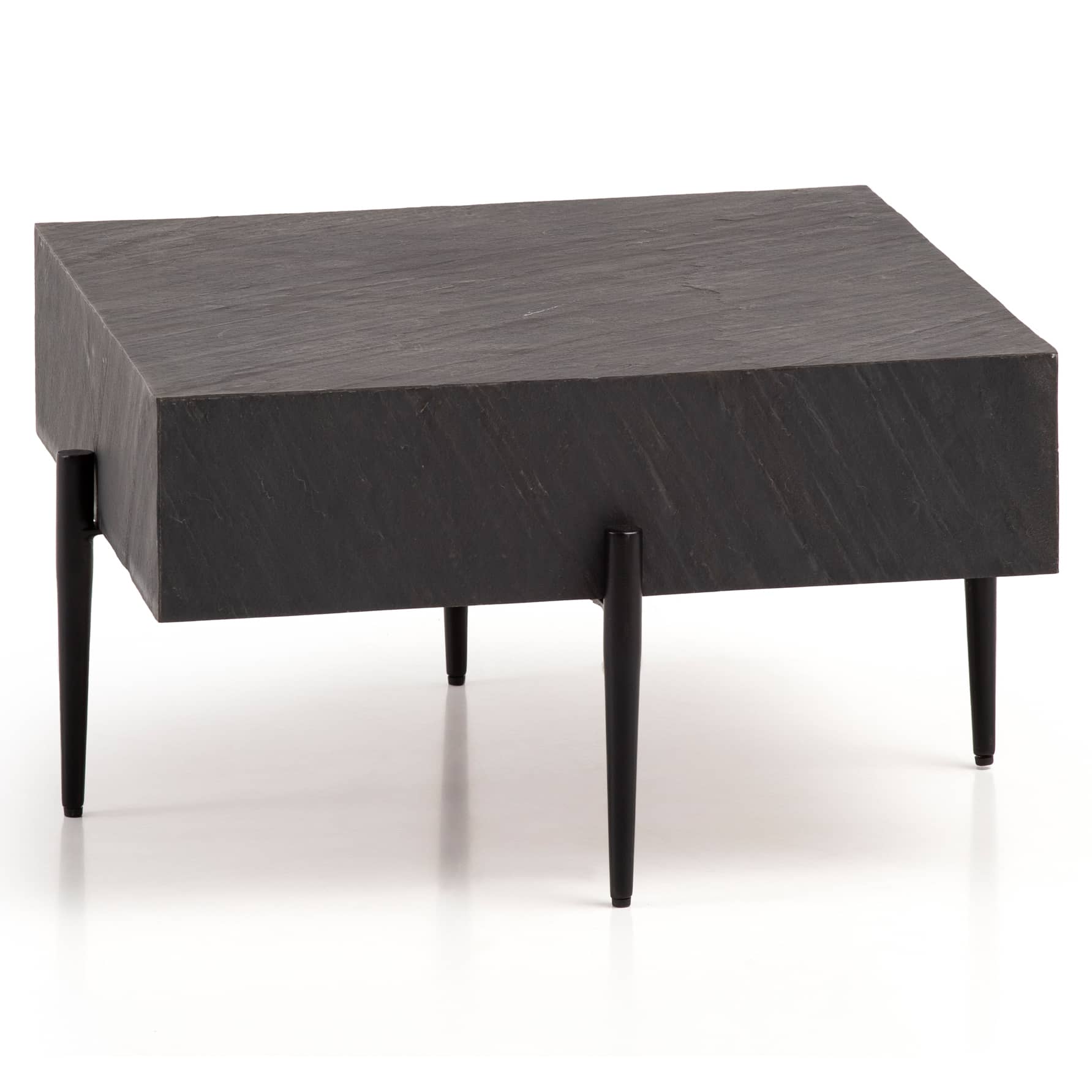 Couchtisch 64x64x35 cm Steinoptik / Metall Sofatisch Anthrazit Quadratisch Couchtisch 64x64x35 cm Steinoptik / Metall Sofatisch Anthrazit Quadratisch