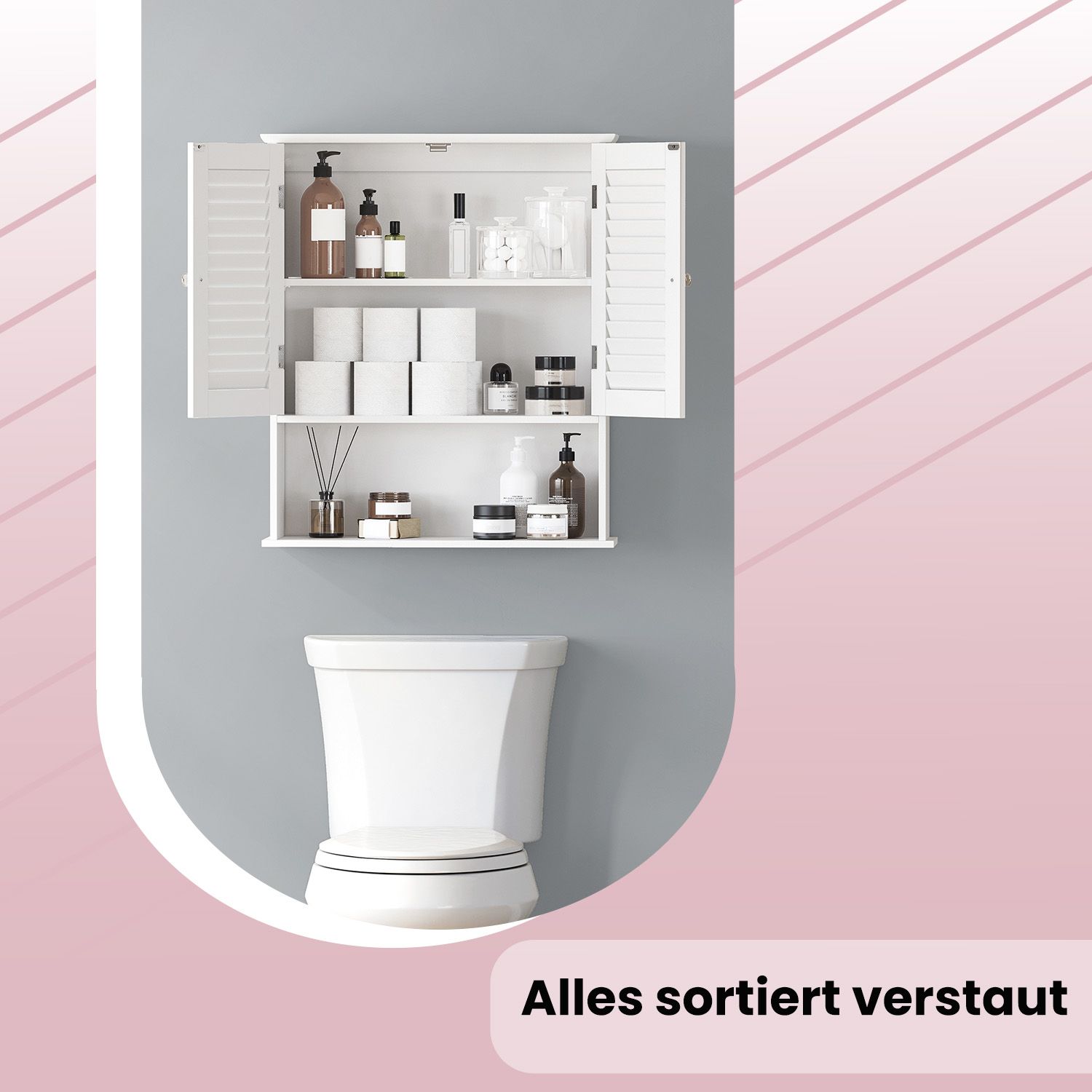 Badezimmerschrank, Wandschrank, Medizinschrank mit verstellbarem Einlegeboden Badezimmerschrank, Wandschrank, Medizinschrank mit verstellbarem Einlegeboden