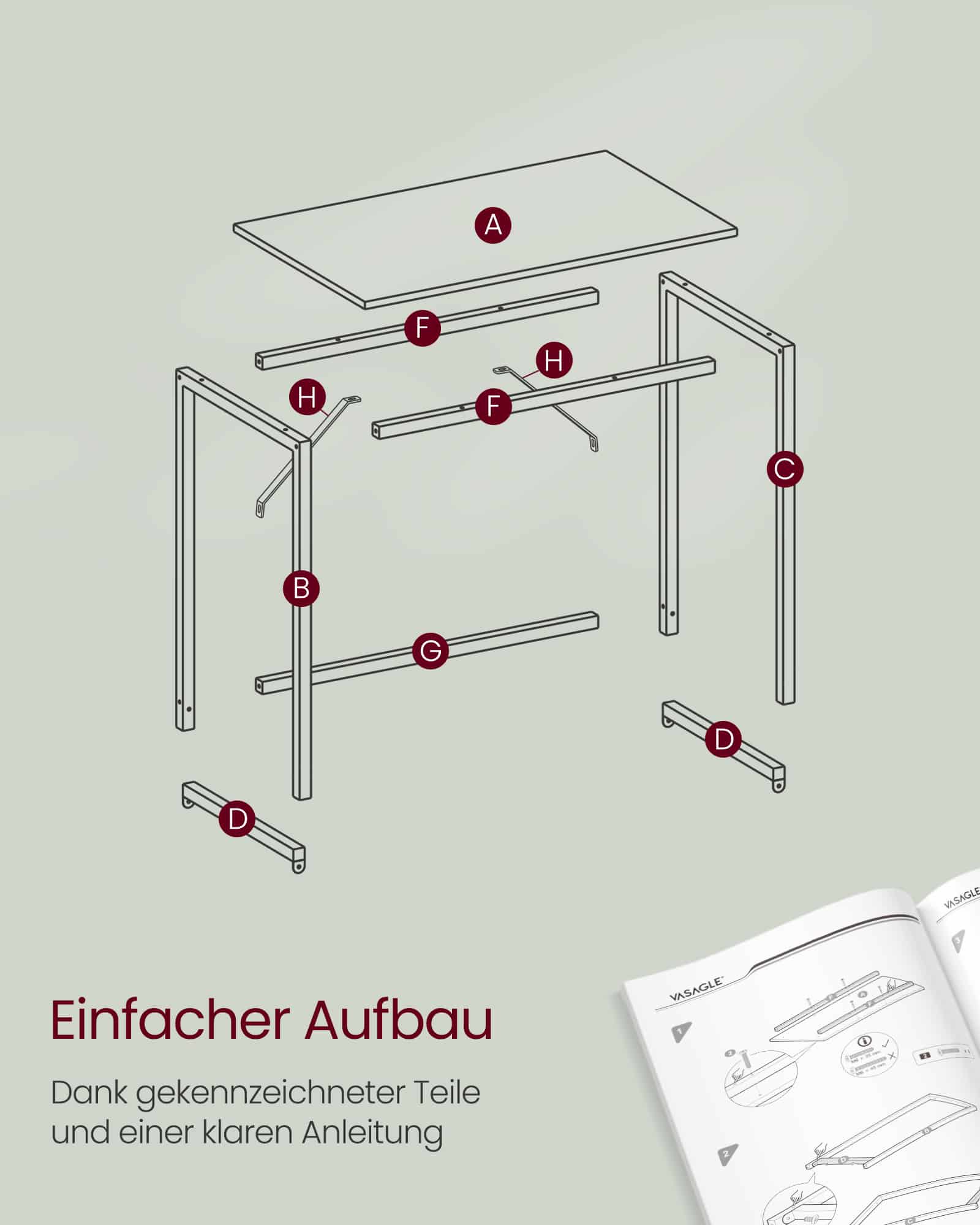 Schreibtisch mit Metallgestell 60 x 120 x 76 cm ahornweiß Schreibtisch mit Metallgestell 60 x 120 x 76 cm ahornweiß
