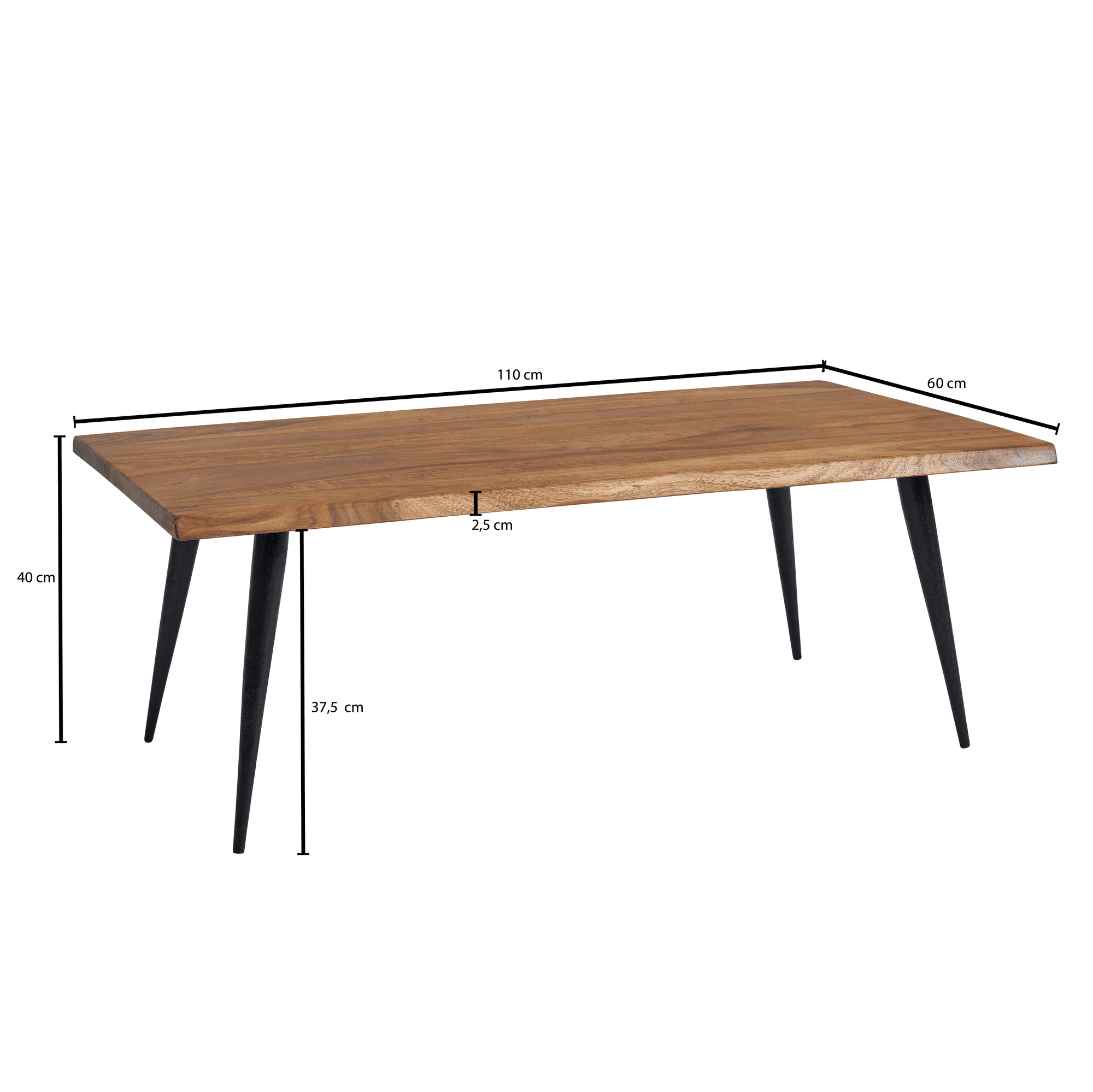 Couchtisch 110x60x40 cm Sheesham Massivholz Sofatisch mit Baumkante Couchtisch 110x60x40 cm Sheesham Massivholz Sofatisch mit Baumkante