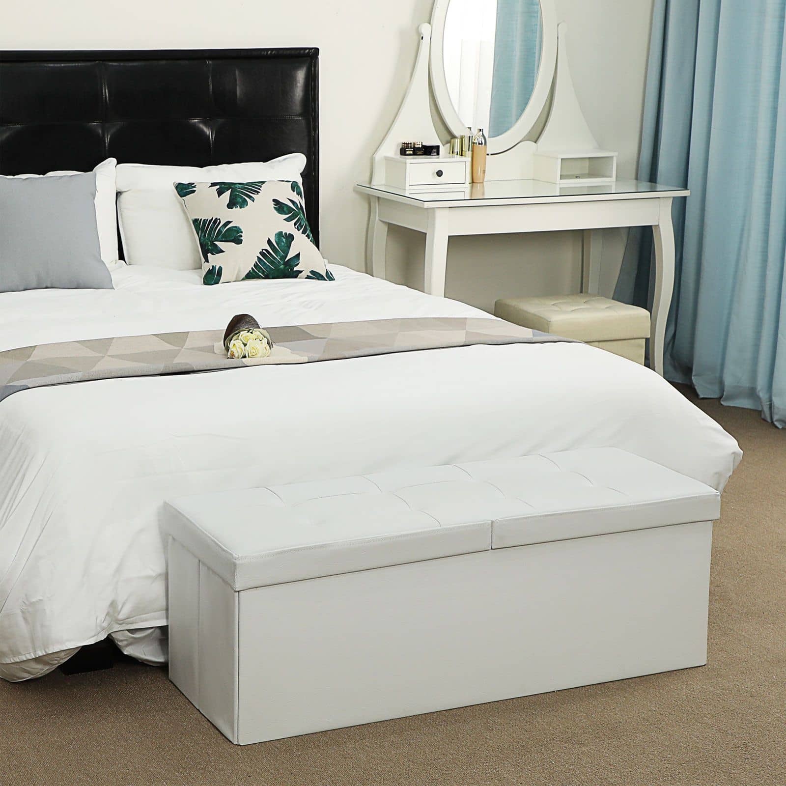 Sitzbank mit Klappdeckel 110 cm Weiß-LSF75WT Sitzbank mit Klappdeckel 110 cm Weiß-LSF75WT