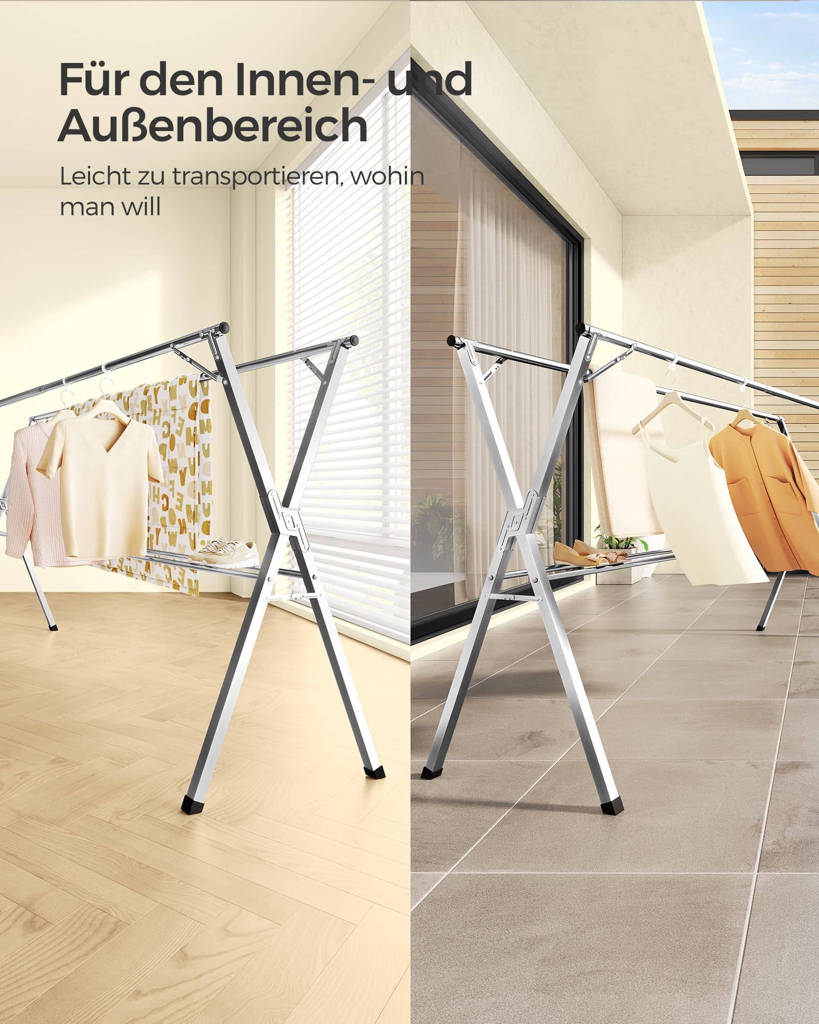 Wäscheständer 133-200 cm ausziehbar und freistehend Wäscheständer 133-200 cm ausziehbar und freistehend