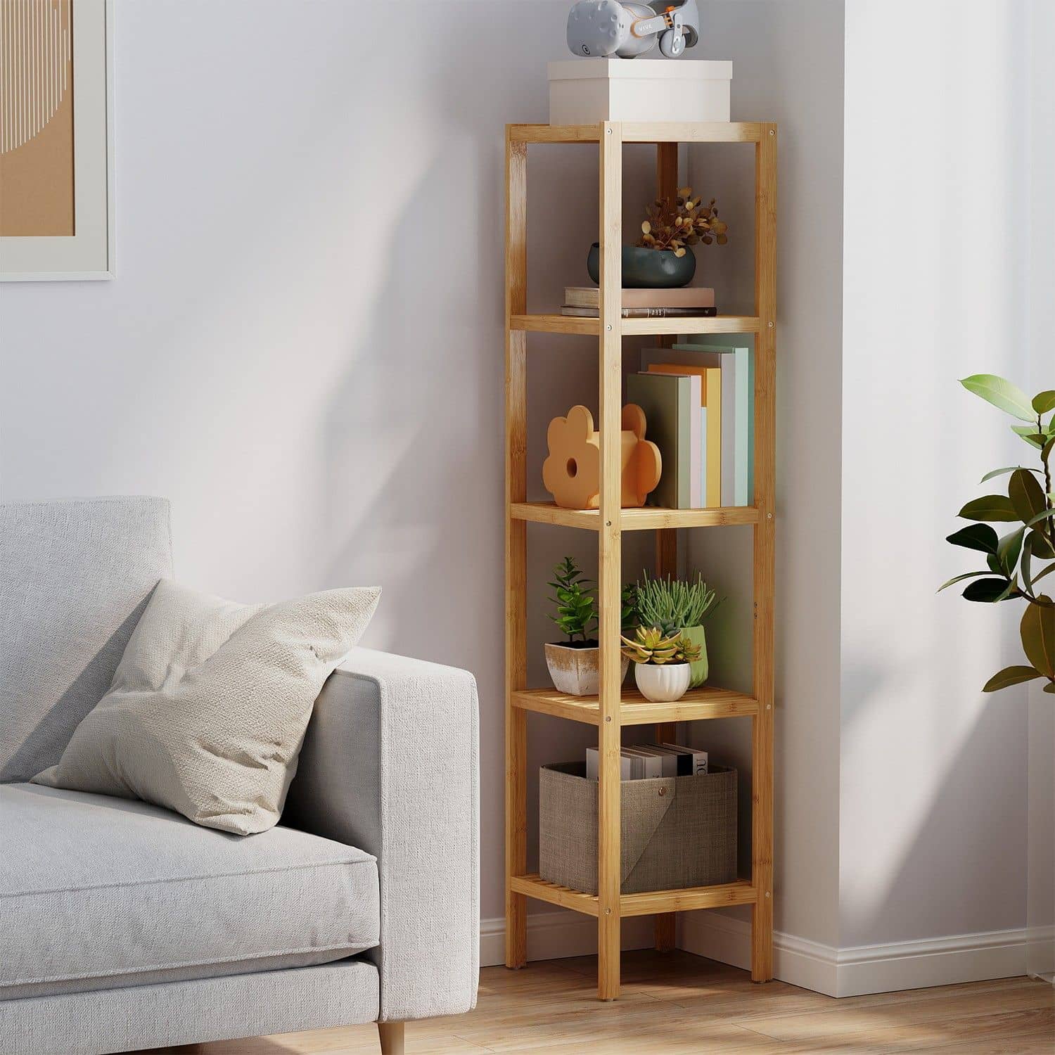 Badregal 5 Ebenen, schmales Regal stehend, multifunktionales Aufbewahrungsregal Badregal 5 Ebenen, schmales Regal stehend, multifunktionales Aufbewahrungsregal