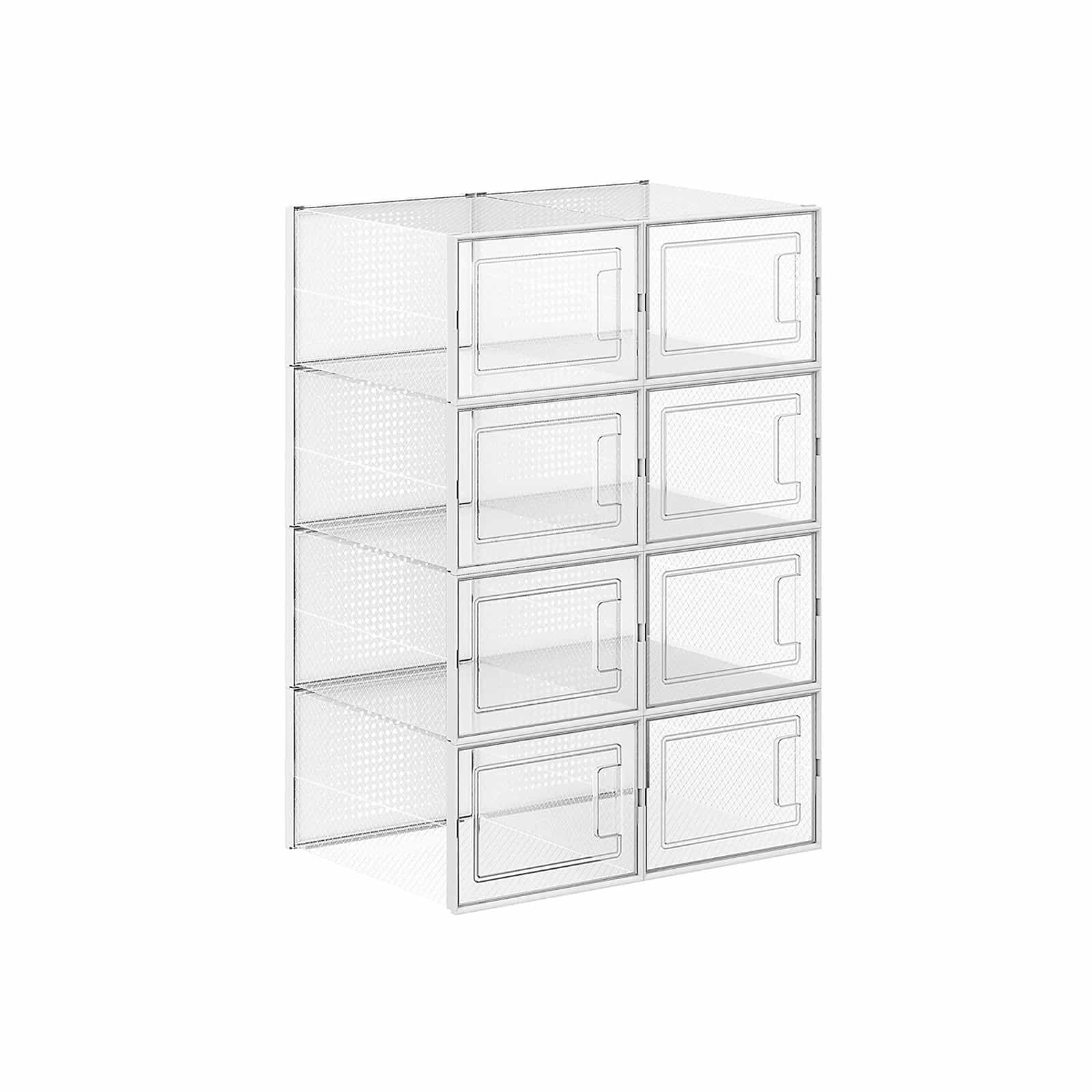 Stapelbare Schuhboxen 8er Set-LSP08MWT Stapelbare Schuhboxen 8er Set-LSP08MWT