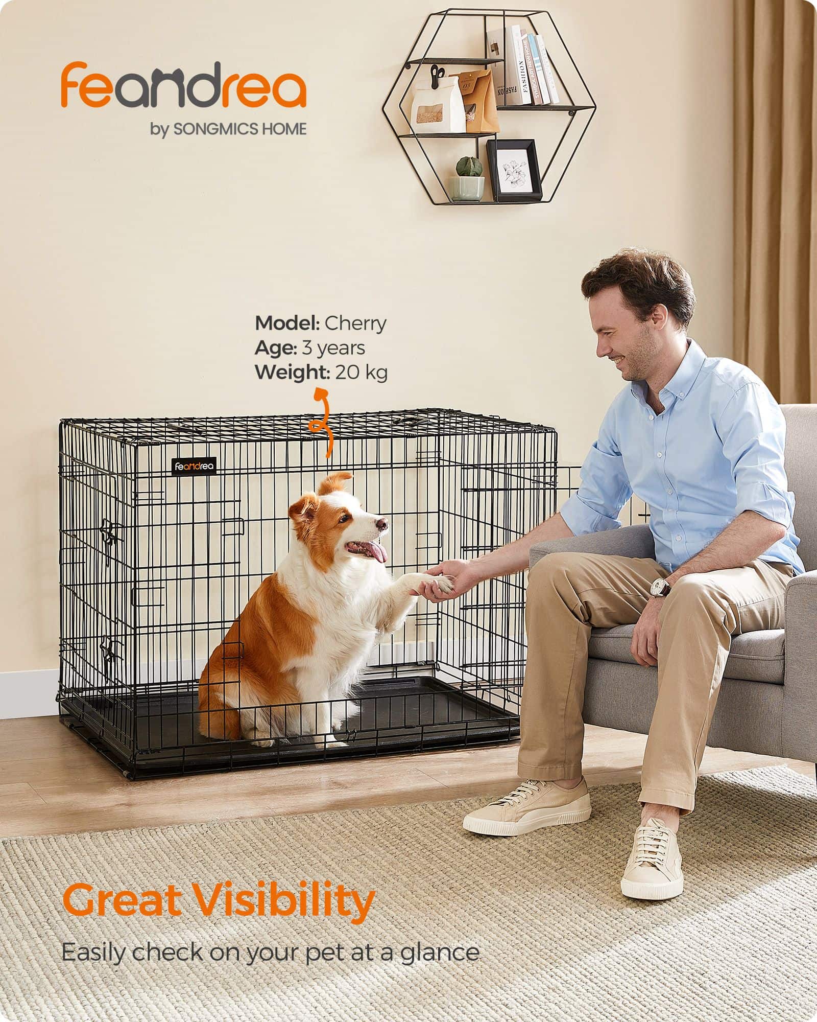 Hundekäfig XL mit 2 Türen-B34PPD42H Hundekäfig XL mit 2 Türen-B34PPD42H