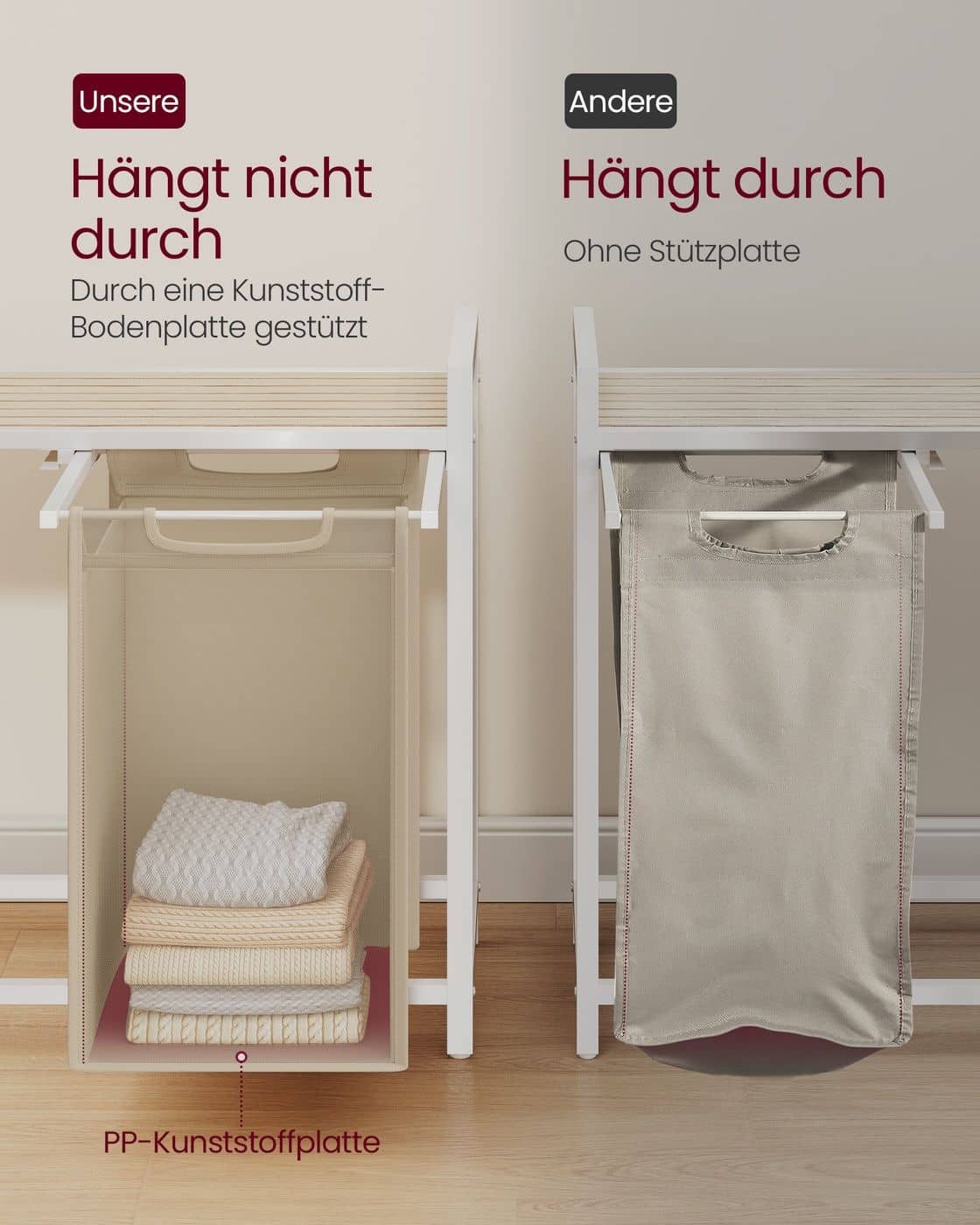 Wäschekorb mit ausziehbaren Wäschesäcken Wäschekorb mit ausziehbaren Wäschesäcken