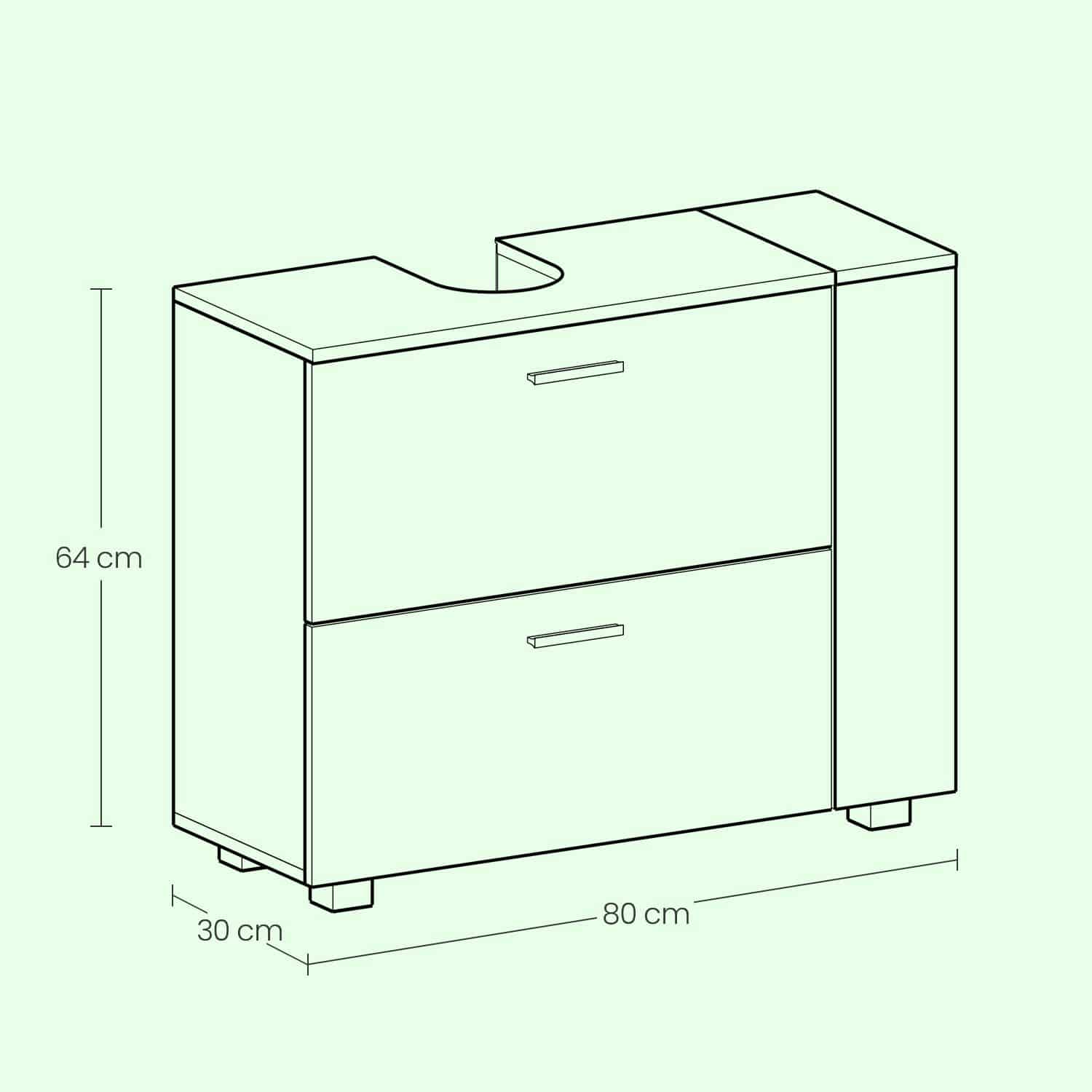 Waschbeckenunterschrank, offene Fächer, Badschrank Waschbeckenunterschrank, offene Fächer, Badschrank