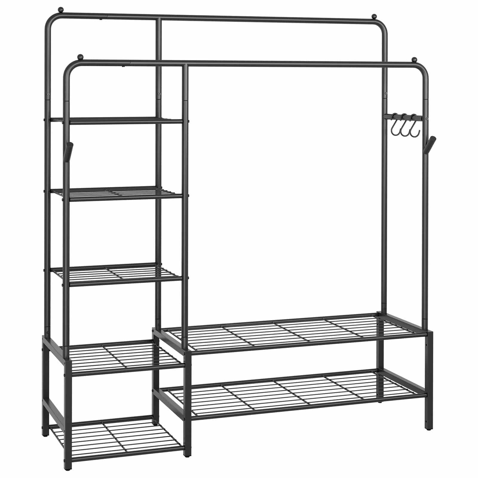 Kleiderständer, offener Kleiderschrank, Garderobenständer mit 7 Ablagen Kleiderständer, offener Kleiderschrank, Garderobenständer mit 7 Ablagen