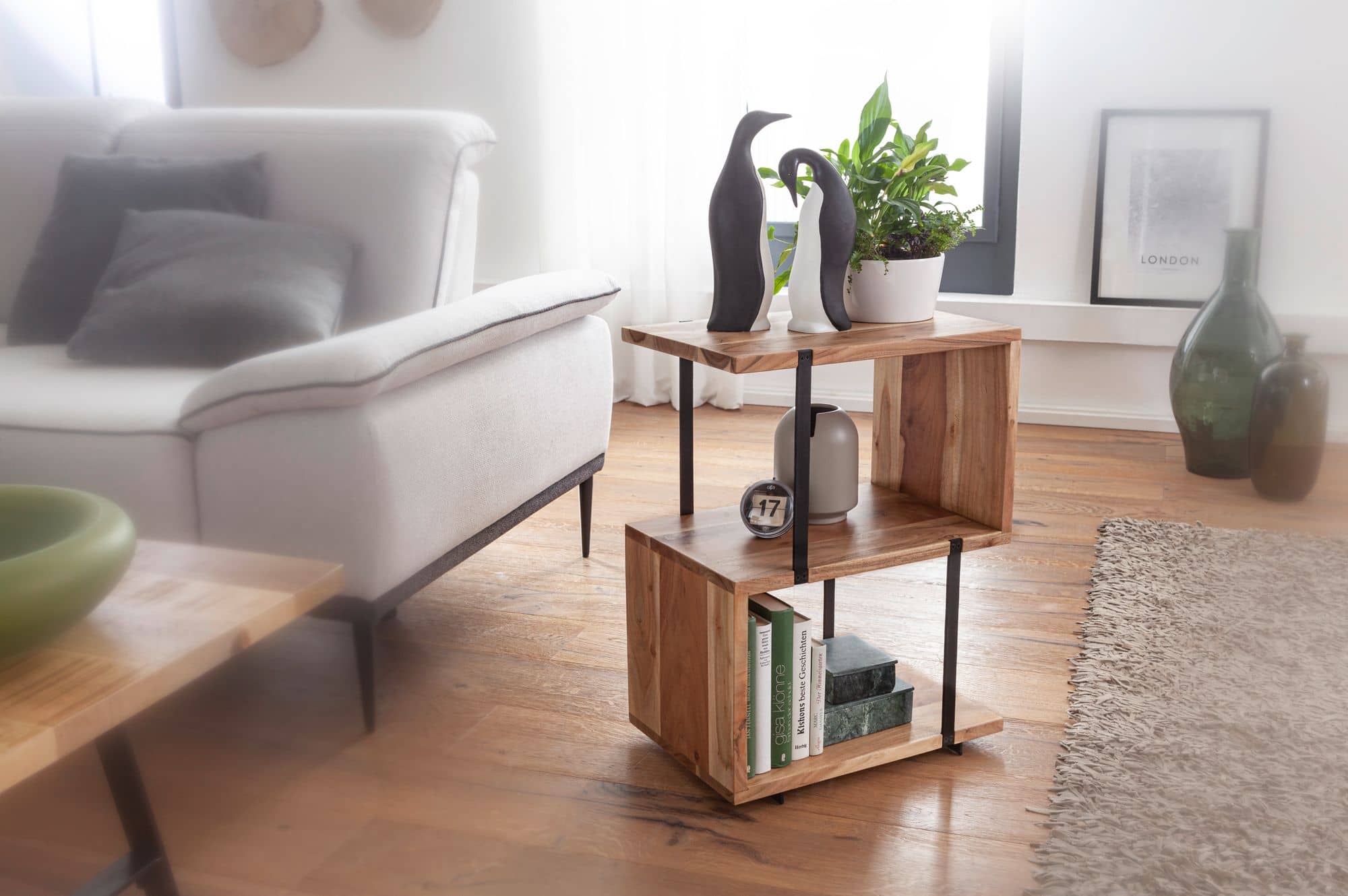 52021-WOHNLING-Beistelltisch-Akazie-45x30x60-cm-WL5-971-WL5-971_2 Beistelltisch S-Form 45x60x30cm Akazie Metall Ablagetisch