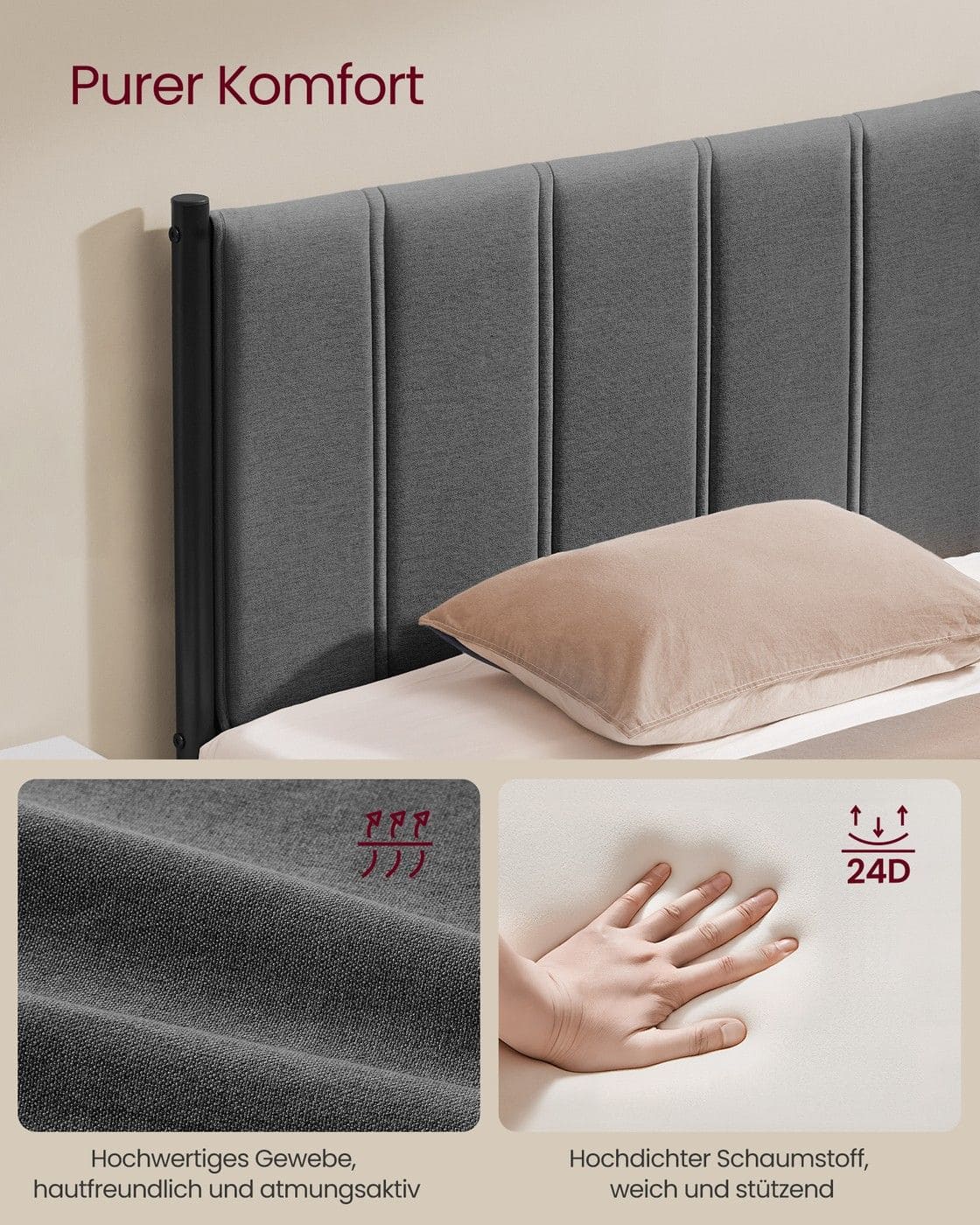 Bettgestell 90 x 200 cm Hydrauliksystem Unterbettaufbewahrung dunkelgrau Bettgestell 90 x 200 cm Hydrauliksystem Unterbettaufbewahrung dunkelgrau