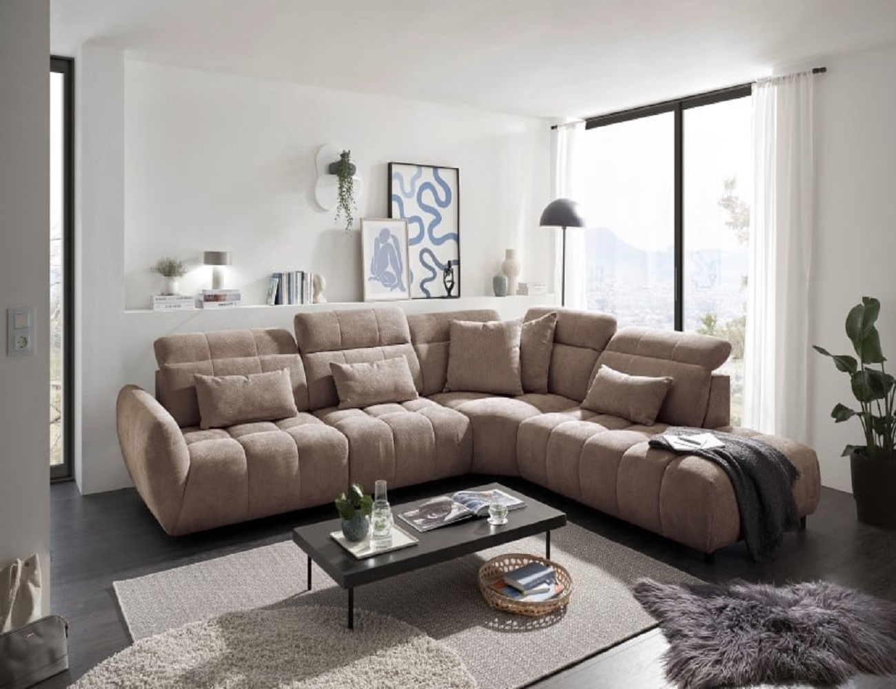 Sofa Franklin von ED Exciting Design – Modernes Sofa mit Mikrofaserbezug, Nosagfederung und 5-fach verstellbaren Kopflehnen Sofa Franklin von ED Exciting Design – Modernes Sofa mit Mikrofaserbezug, Nosagfederung und 5-fach verstellbaren Kopflehnen