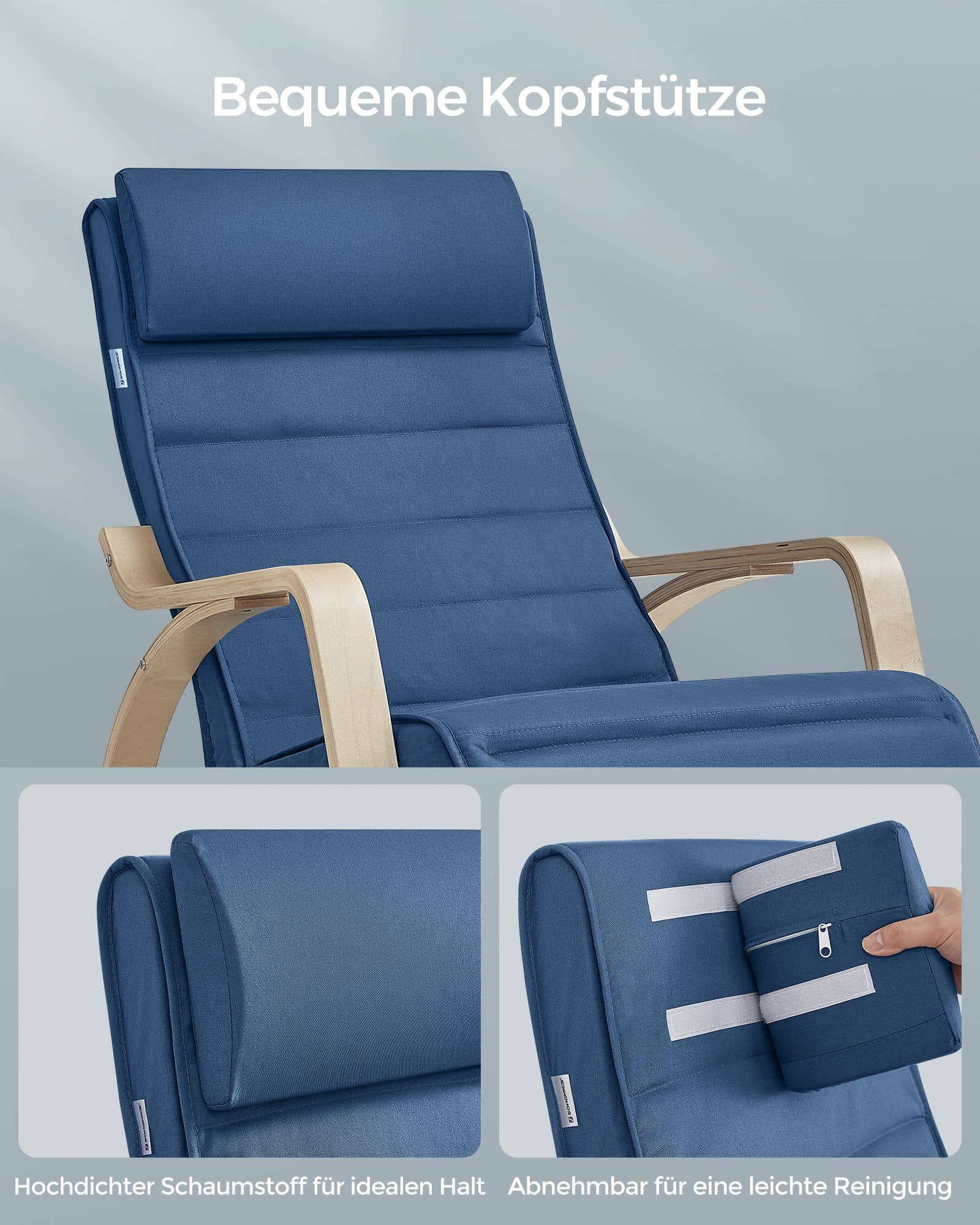 Schaukelstuhl mit Armlehnen aus Birkenholz mitternachtsblau-naturfarben-LYY010Q01 Schaukelstuhl mit Armlehnen aus Birkenholz mitternachtsblau-naturfarben-LYY010Q01