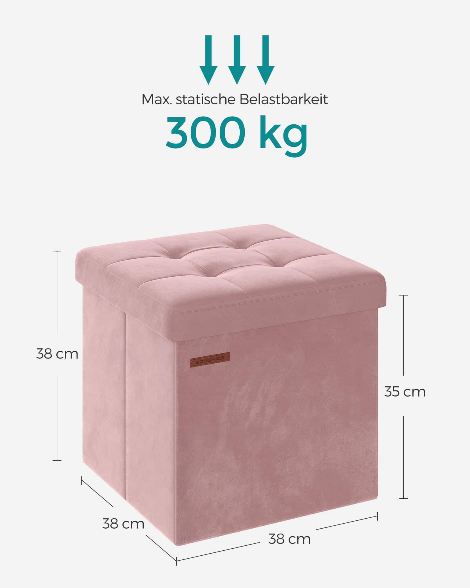 Sitzbank mit Stauraum für Flur pastellrosa