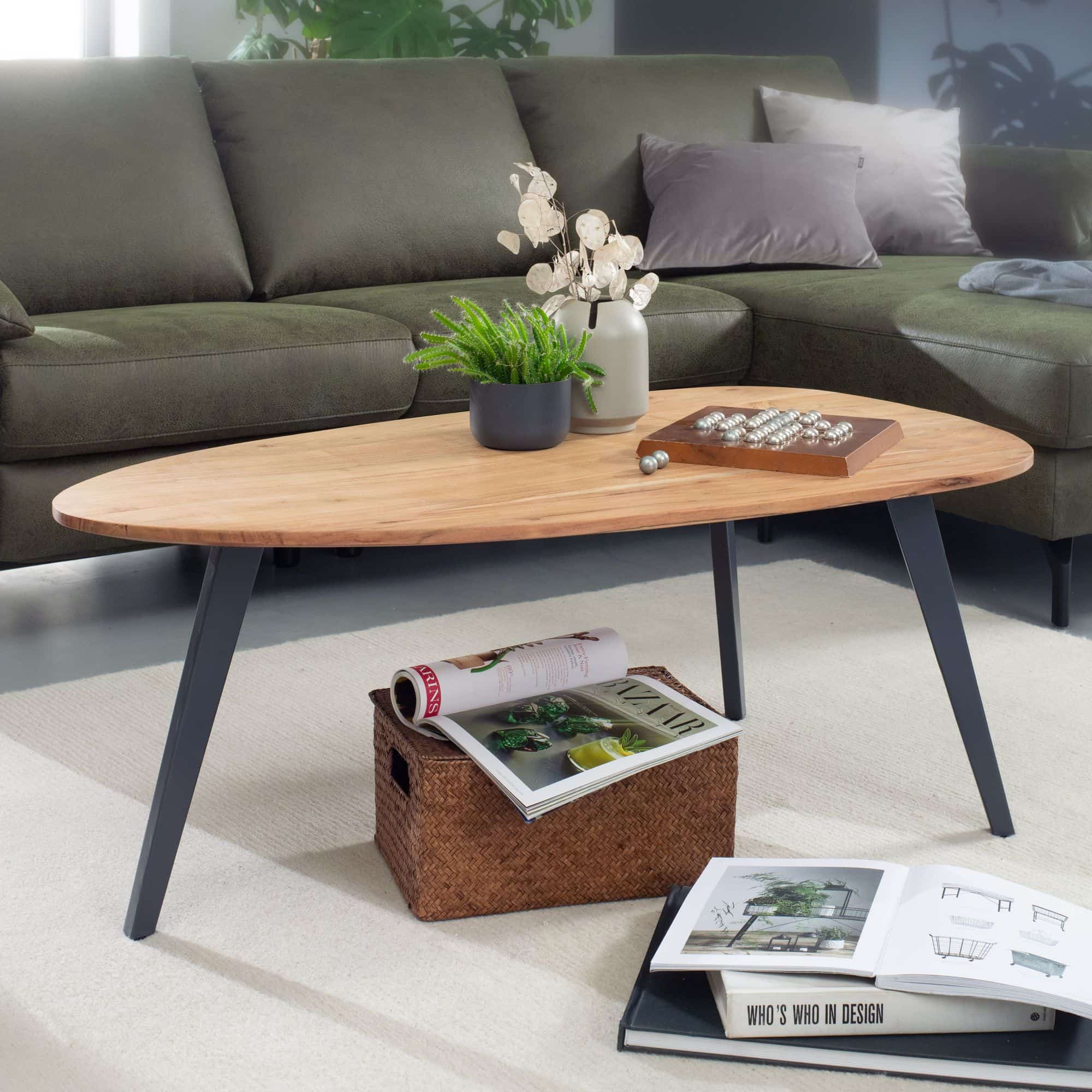 Couchtisch Akazie Massivholz 110 x 45 x 60 cm Wohnzimmertisch Nierenform Couchtisch Akazie Massivholz 110 x 45 x 60 cm Wohnzimmertisch Nierenform
