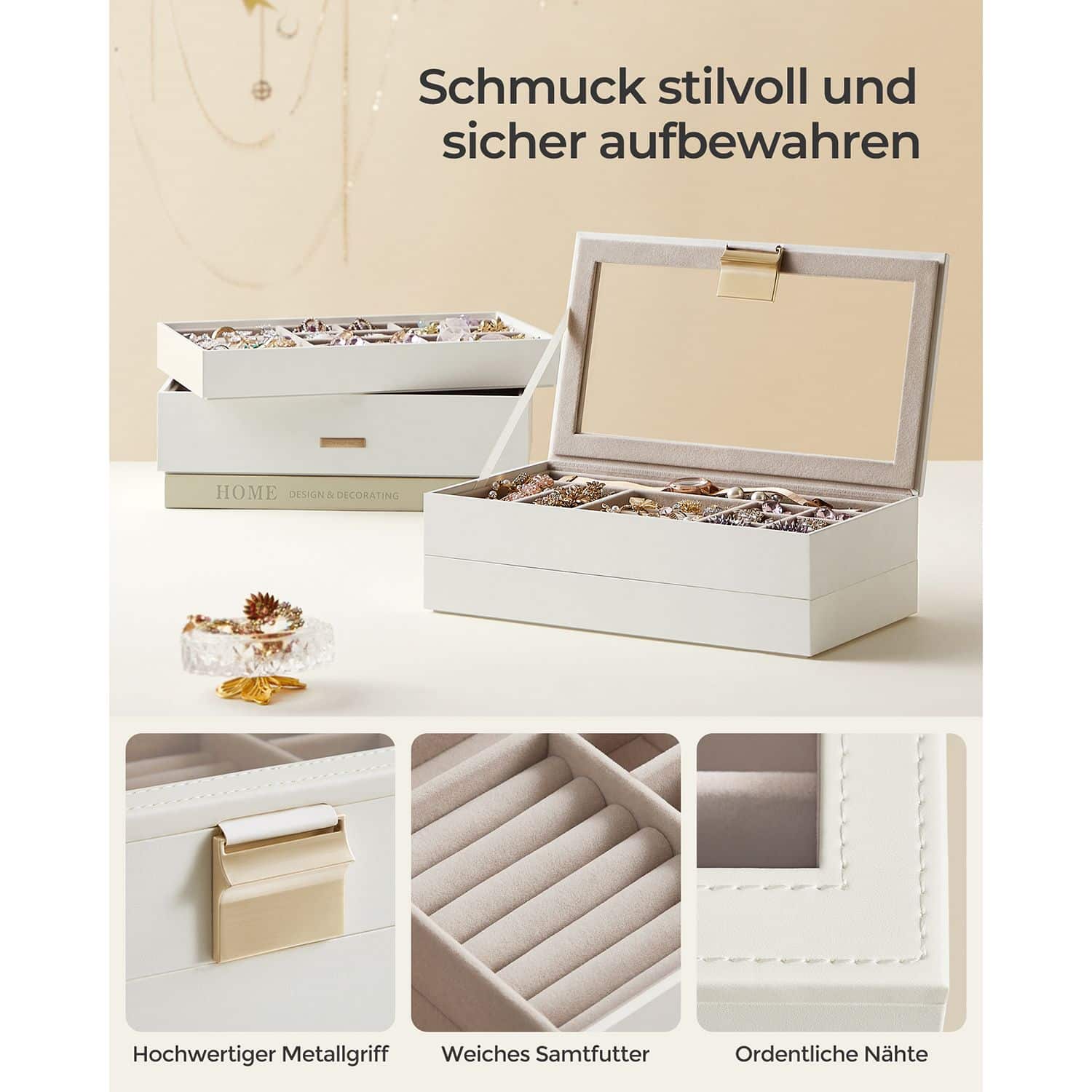 Stapelbares Schmuckkästchen 4 Ebenen-B34JBC164W01 Stapelbares Schmuckkästchen 4 Ebenen-B34JBC164W01