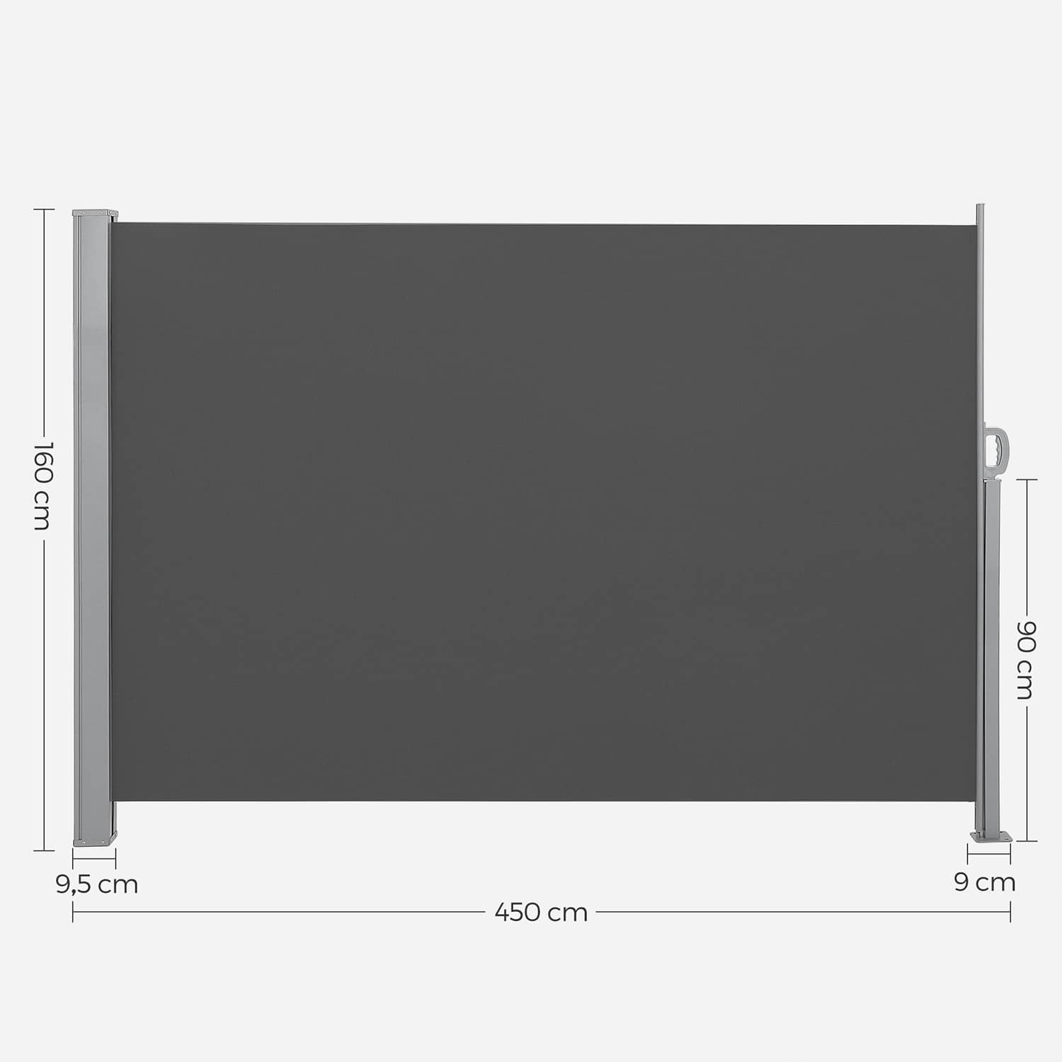 Seitenmarkise ausziehbar 160 x 450 cm für Balkon Seitenmarkise ausziehbar 160 x 450 cm für Balkon