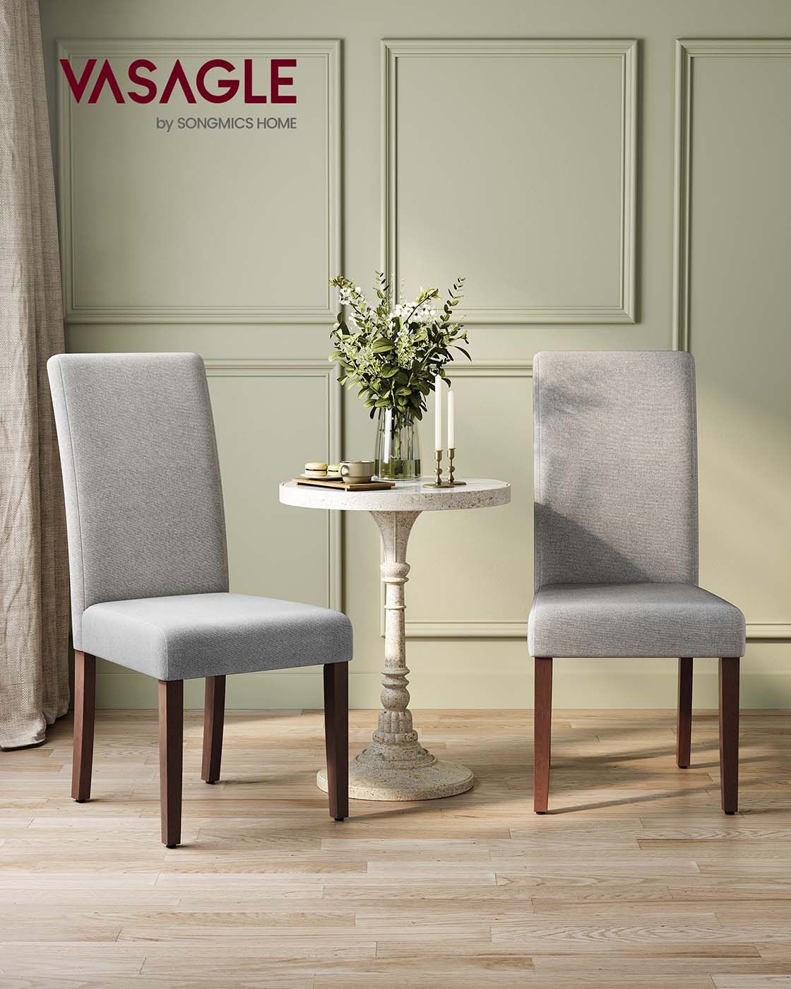 Esszimmerstuhl 2er Set hohe Rückenlehne bequemes Sitzkissen