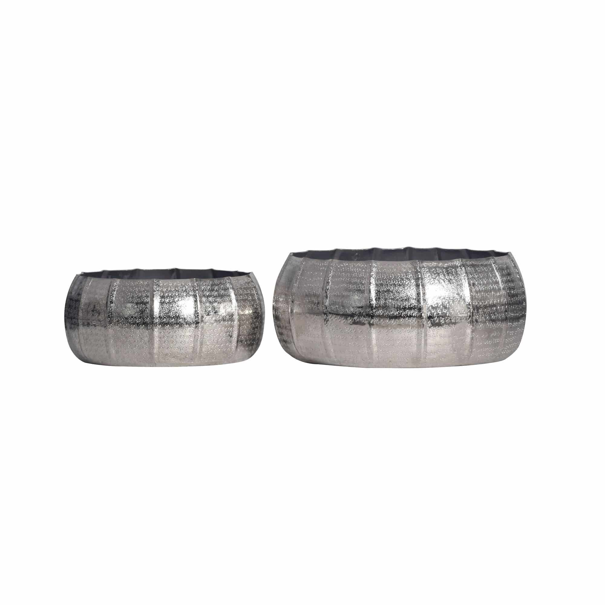 Pflanzgefäß 2er Set Metall Pflanzkübel Silber Pflanzgefäß 2er Set Metall Pflanzkübel Silber