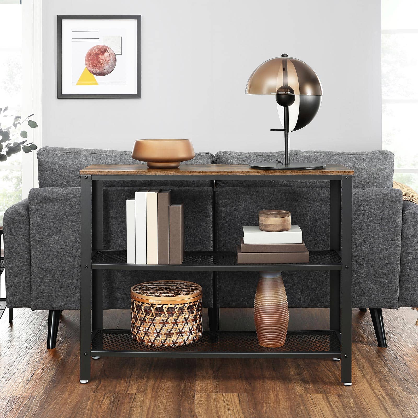 VASAGLE Konsolentisch LNT81BX: Vintage-Industrie-Design für Wohnzimmer und Flur-LNT81BX VASAGLE Konsolentisch LNT81BX: Vintage-Industrie-Design für Wohnzimmer und Flur-LNT81BX