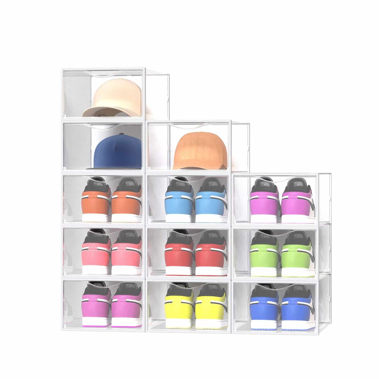 Schuhboxen, aus Kunststoff, mit Tür Schuhboxen, aus Kunststoff, mit Tür