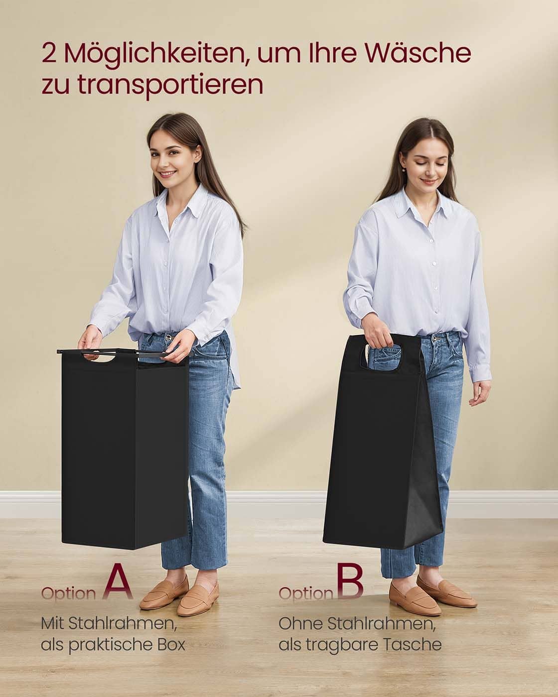 Wäschekorb 2 x 46 Liter mit Ablage 73 x 33 x 72 cm Wäschekorb 2 x 46 Liter mit Ablage 73 x 33 x 72 cm