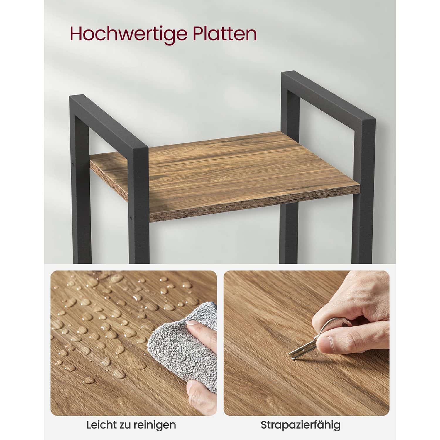 Regal 6 Ebenen 30 x 40 x 187,5 cm vintagebraun-schwarz-B34LLS101B48