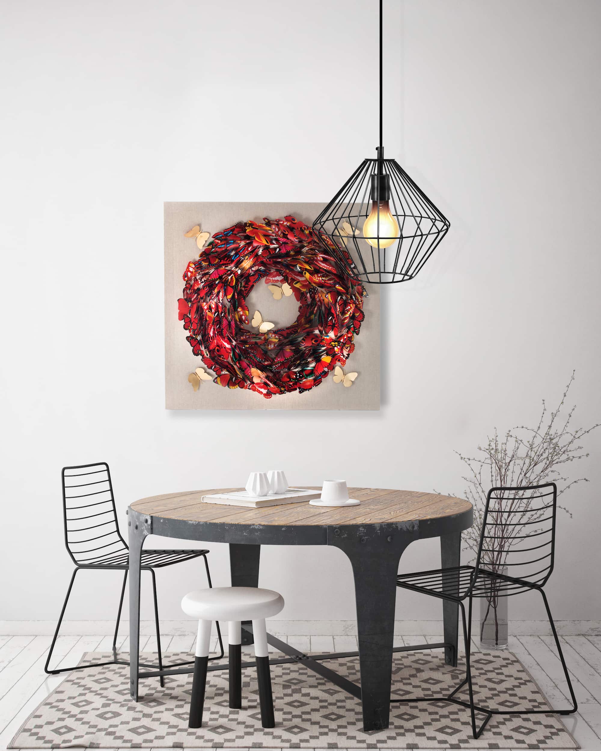 Papier Wandbild Schmetterling 80cm x 80cm Papier Wandbild Schmetterling 80cm x 80cm