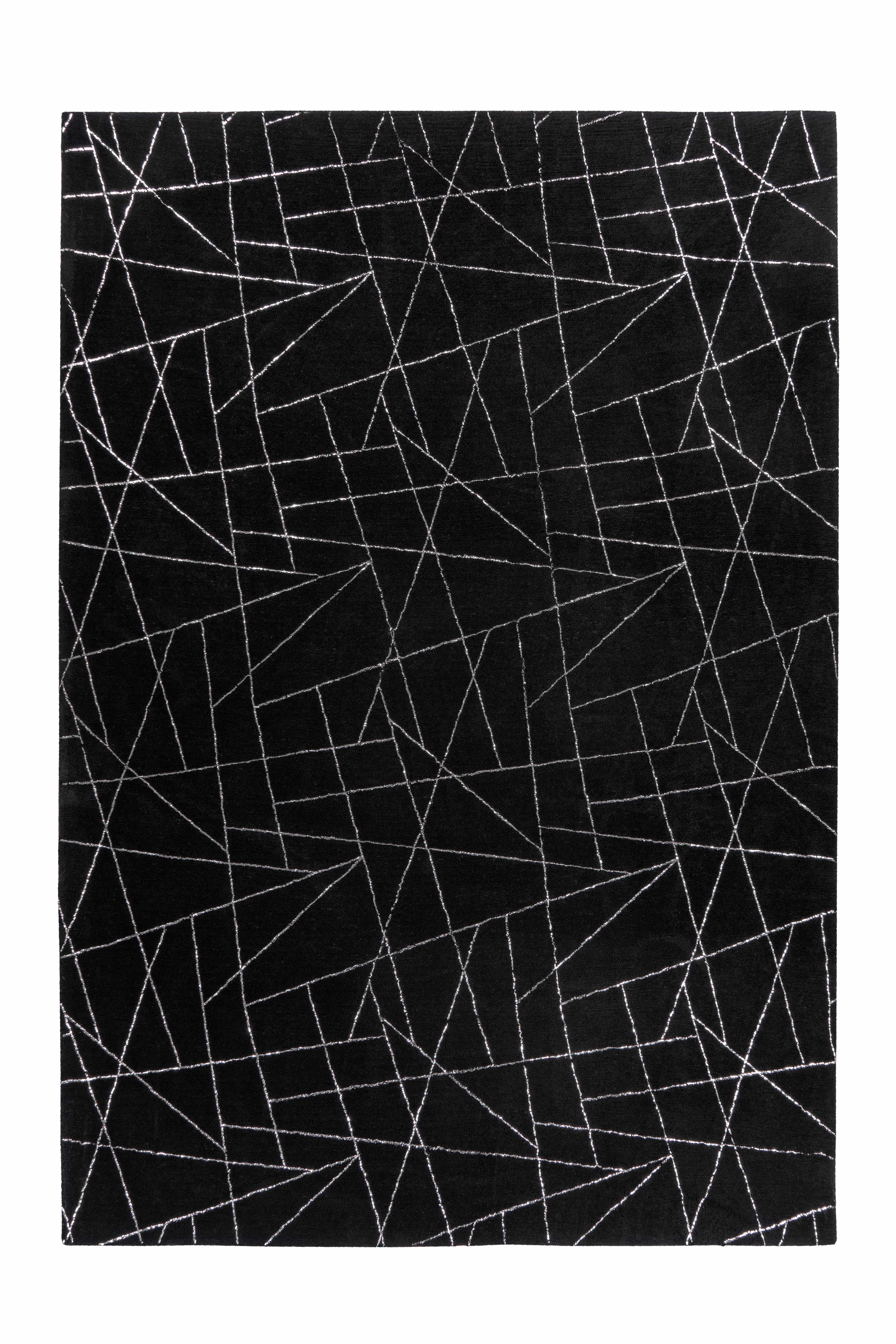 Bijou 125 Schwarz / Silber 80cm x 150cm