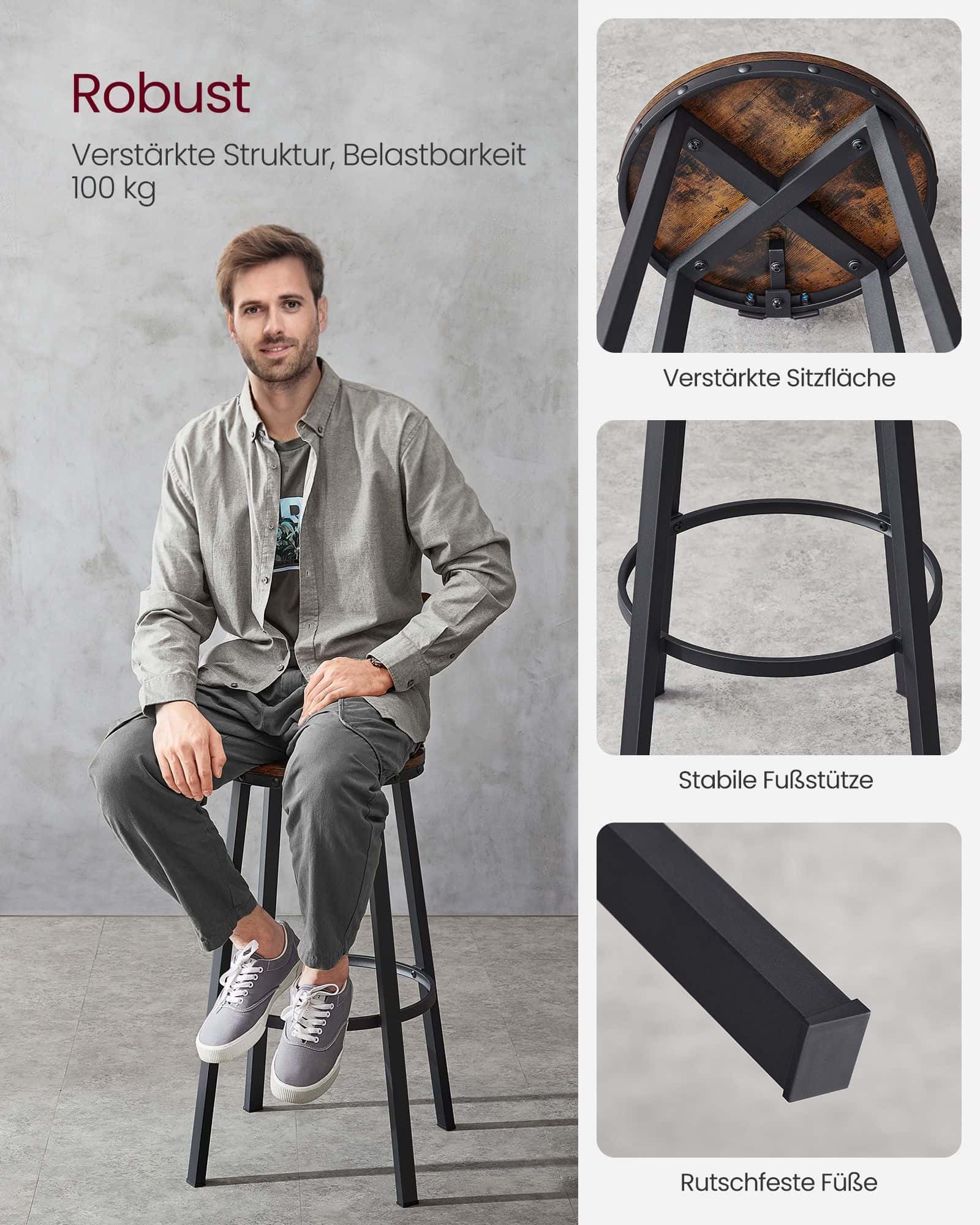 Industrie-Design Barhocker 2er Set