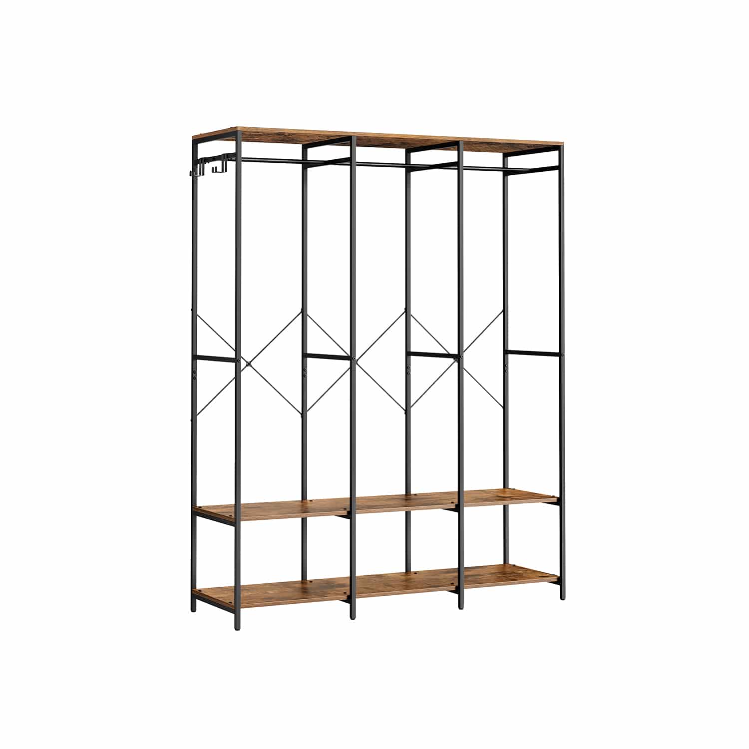 Kleiderschrank offen abnehmbare Haken vintagebraun Kleiderschrank offen abnehmbare Haken vintagebraun