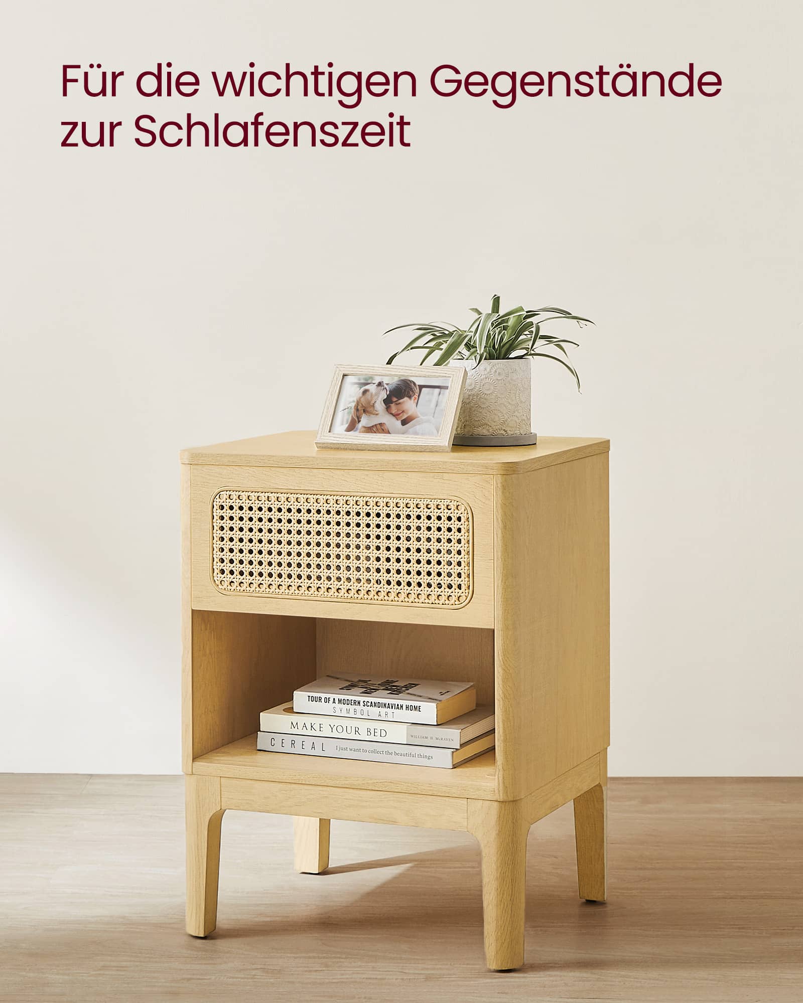 Nachttisch mit Schublade und offenem Fach modern Nachttisch mit Schublade und offenem Fach modern