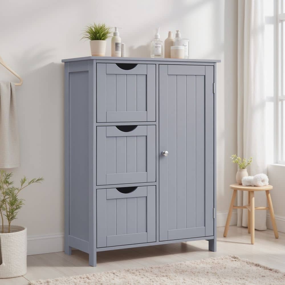 Badezimmerschrank mit 3 Schubladen, 1 verstellbares Regal, 30 Badezimmerschrank mit 3 Schubladen, 1 verstellbares Regal, 30