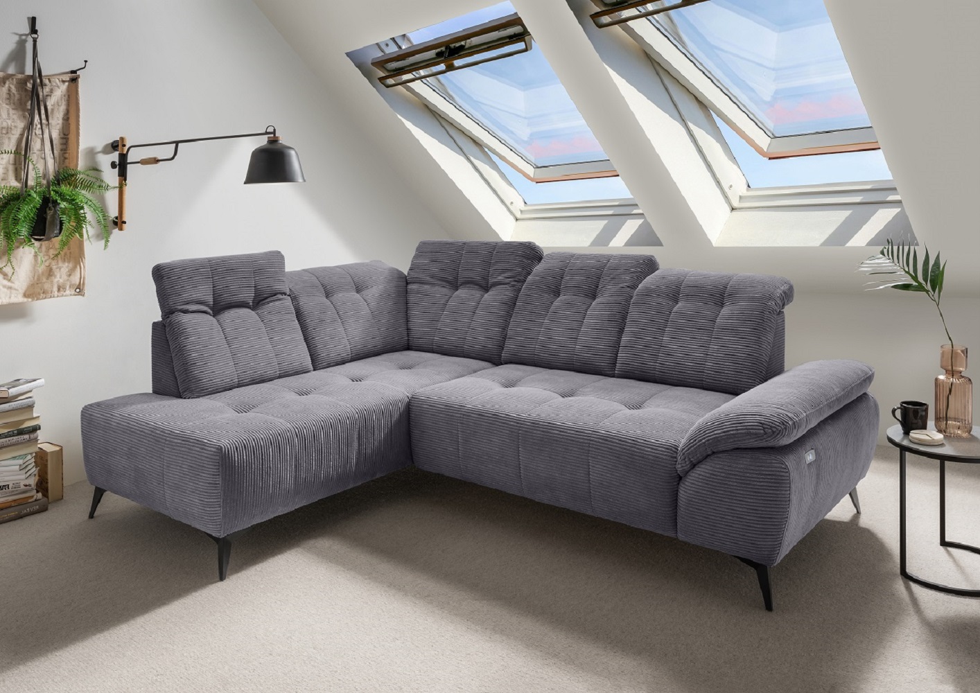 Fiore – Ecksofa mit elektrischem Sitzvorschub