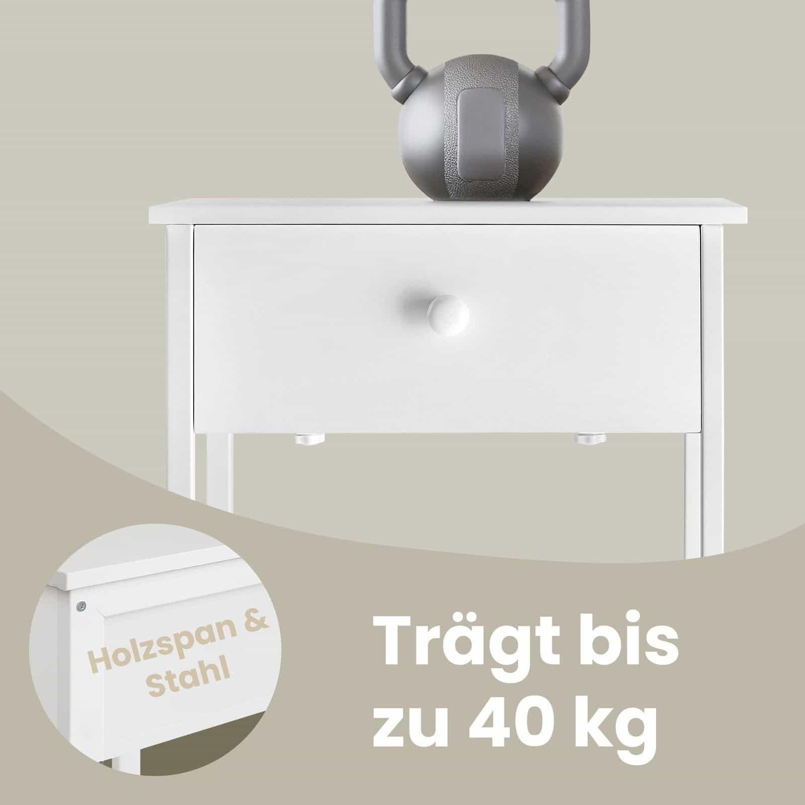 2 Nachtkommoden, mit Schublade, Beistelltisch für Schlafzimmer