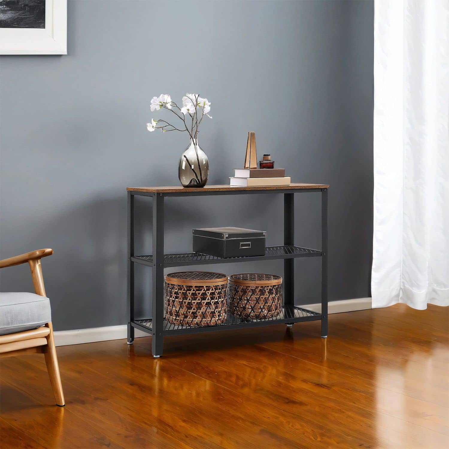 Industriestil Konsolentisch mit 3 Ebenen Industriestil Konsolentisch mit 3 Ebenen