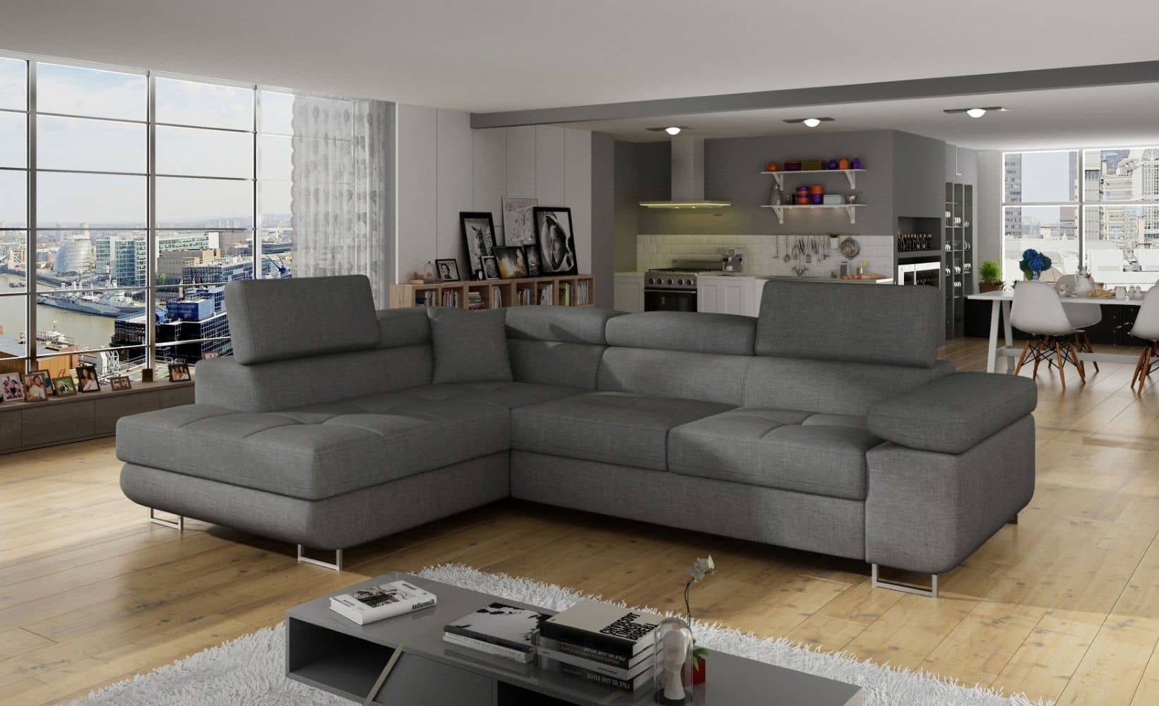  Eltap Ecksofa Anton mit Schlaffunktion & Bettkasten | Sawana