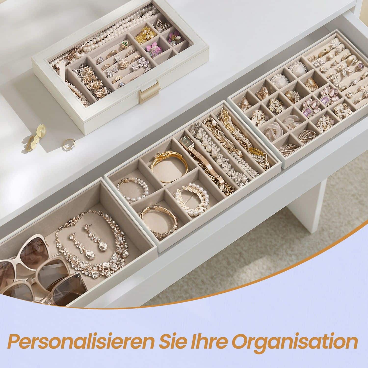 Stapelbares Schmuckkästchen 4 Ebenen Stapelbares Schmuckkästchen 4 Ebenen