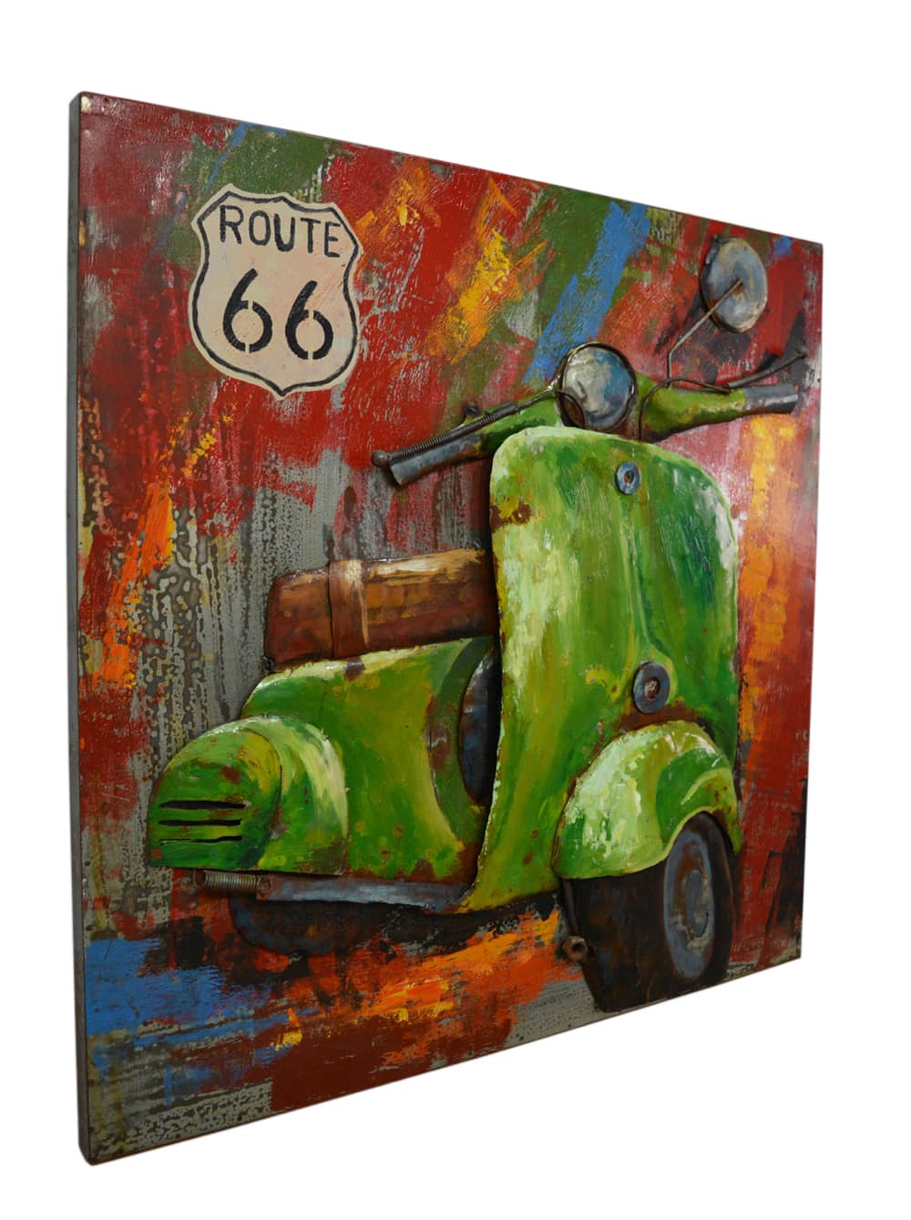 Metall Wandbild Motorroller 80cm x 80cm Metall Wandbild Motorroller 80cm x 80cm