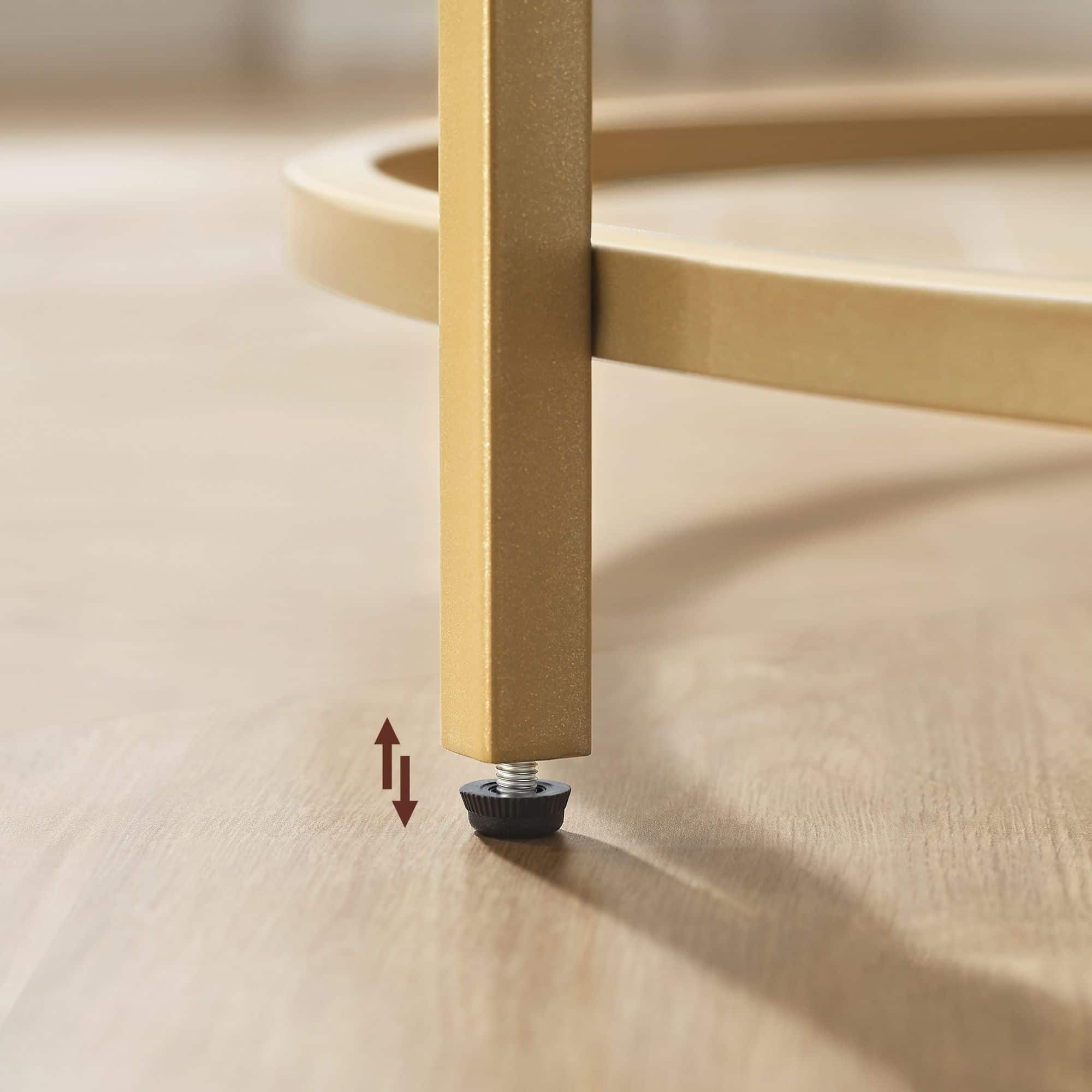 Runder Couchtisch mit Metallrahmen Runder Couchtisch mit Metallrahmen