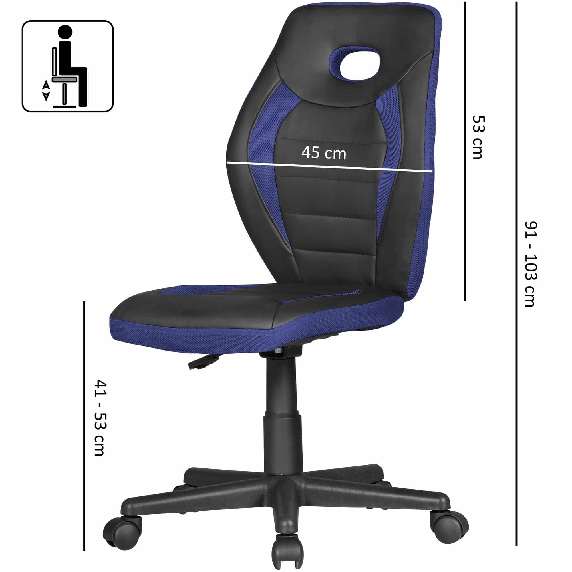 48246-AMSTYLE-Kinderschreibtischstuhl-LUAN-schwa_10 Kinderschreibtischstuhl LUAN schwarz/blau für Kinder ab 6 mit Lehne