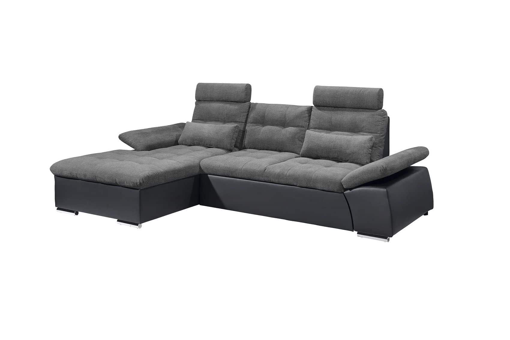 Ecksofa Jakarta Schwarz | Lawa – Modernes Sofa mit Schlaffunktion & verstellbaren Armlehnen Ecksofa Jakarta Schwarz | Lawa – Modernes Sofa mit Schlaffunktion & verstellbaren Armlehnen